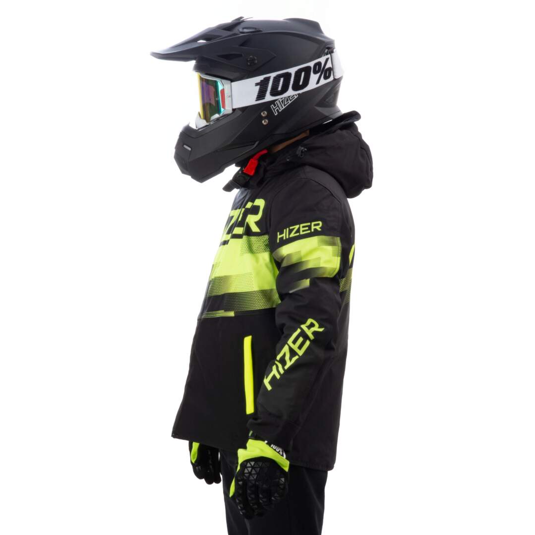 Куртка для снегохода (детская) HIZER №4 black-yellow (текстиль) (10Y)