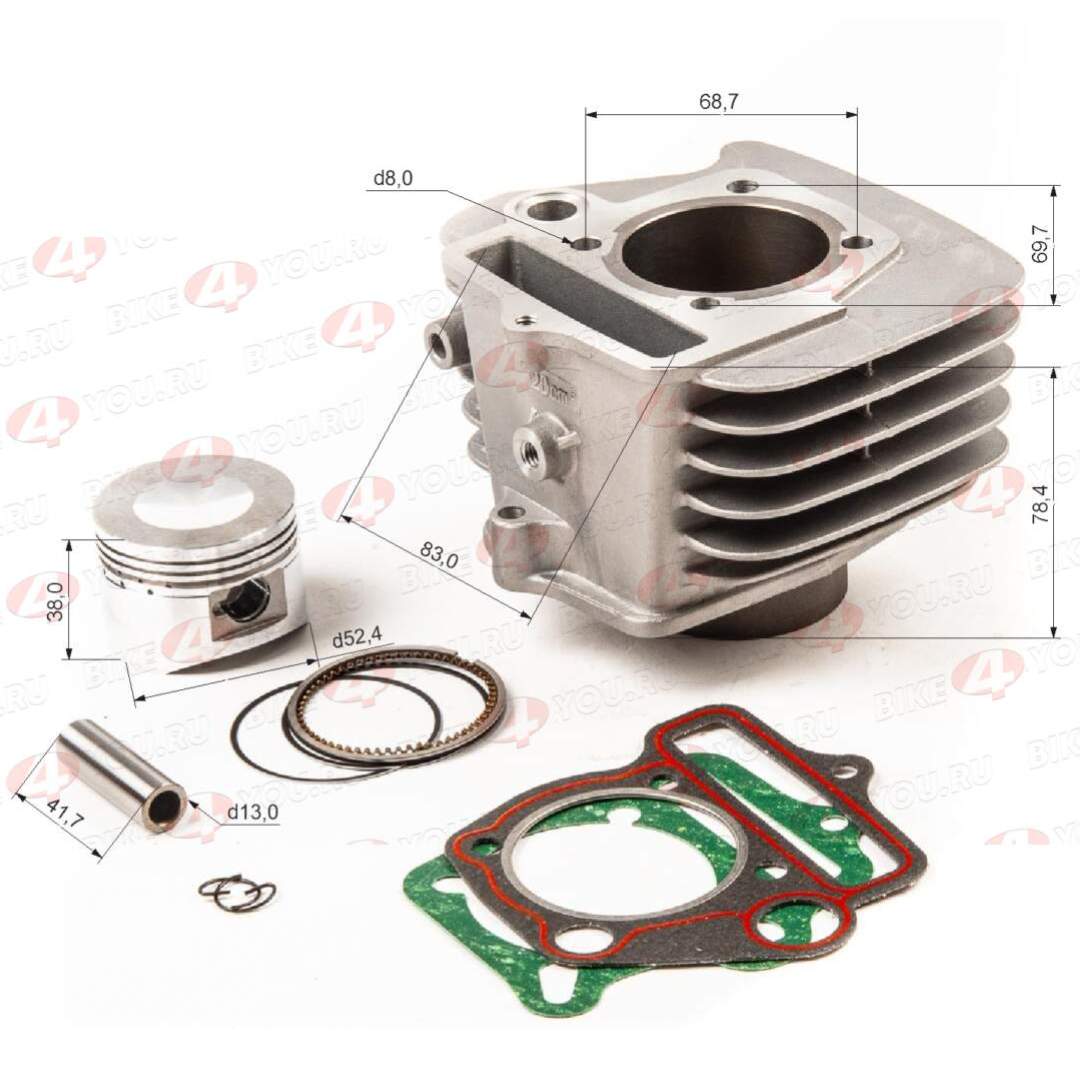Цилиндро поршневая группа ( ЦПГ ) 152FMI 125см3 алюминиевая ZS
