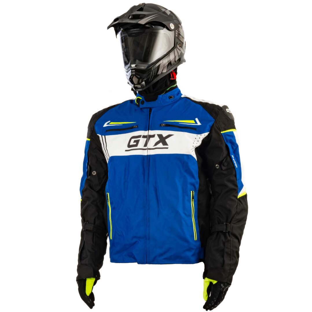 Куртка мотоциклетная (текстиль) GTX EJ-2412 BLACK/LIGHT BLUE (XXL)