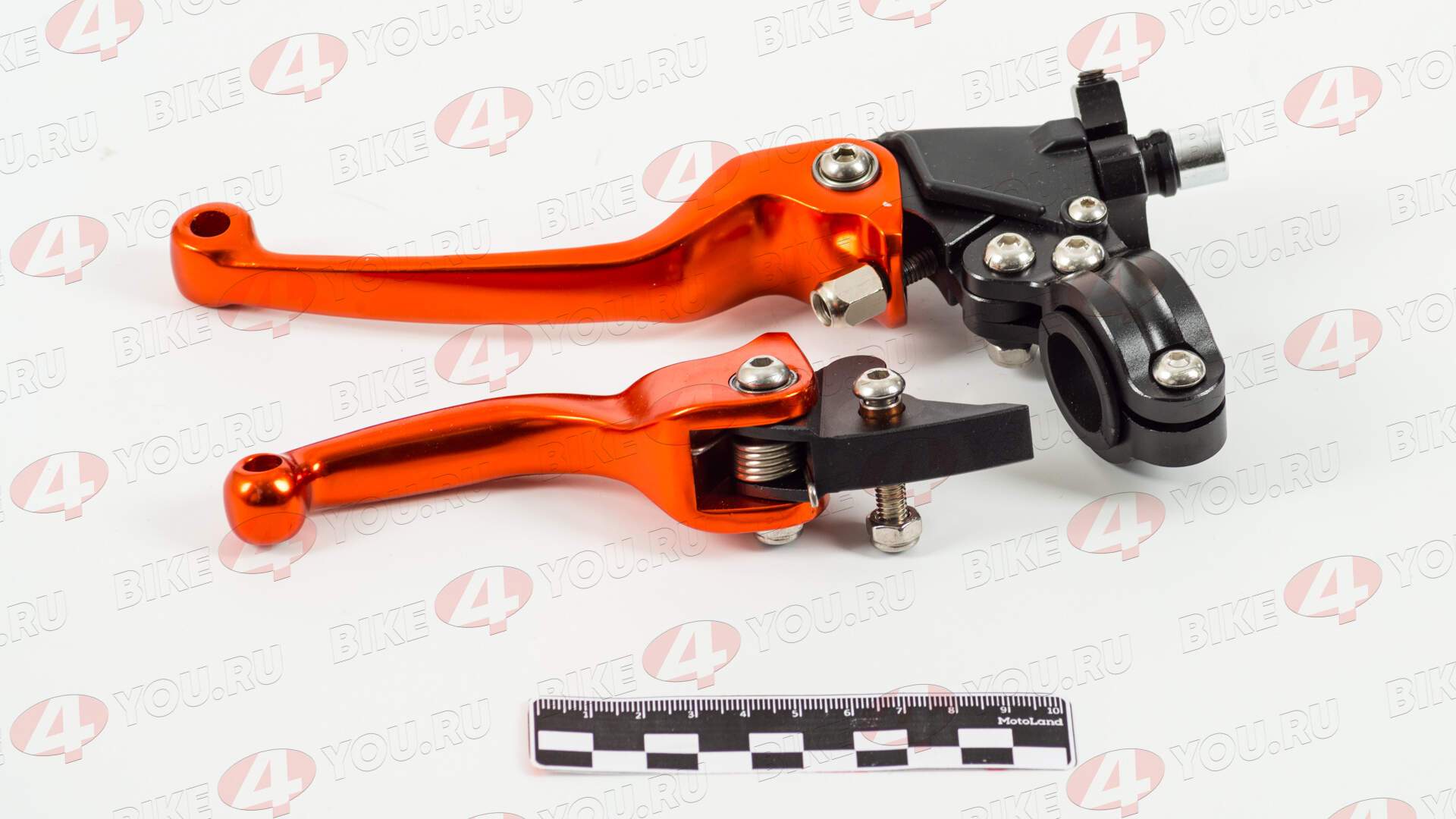 Рычаг сцепления+тормоза с кронштейном №1 CNC оранжевый