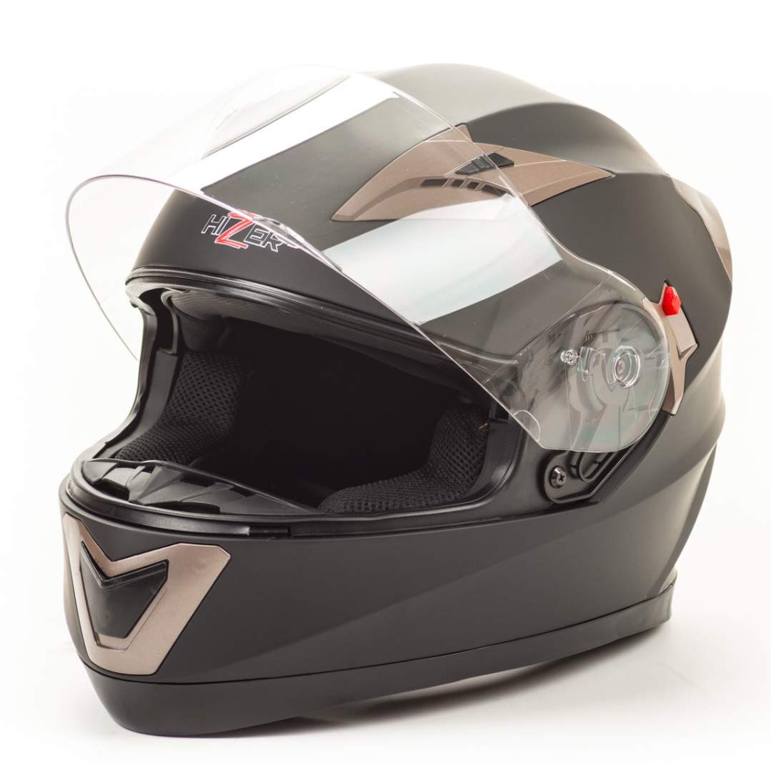 Шлем мото интеграл HIZER 529 №1 (S)  matte-black (2 визора)