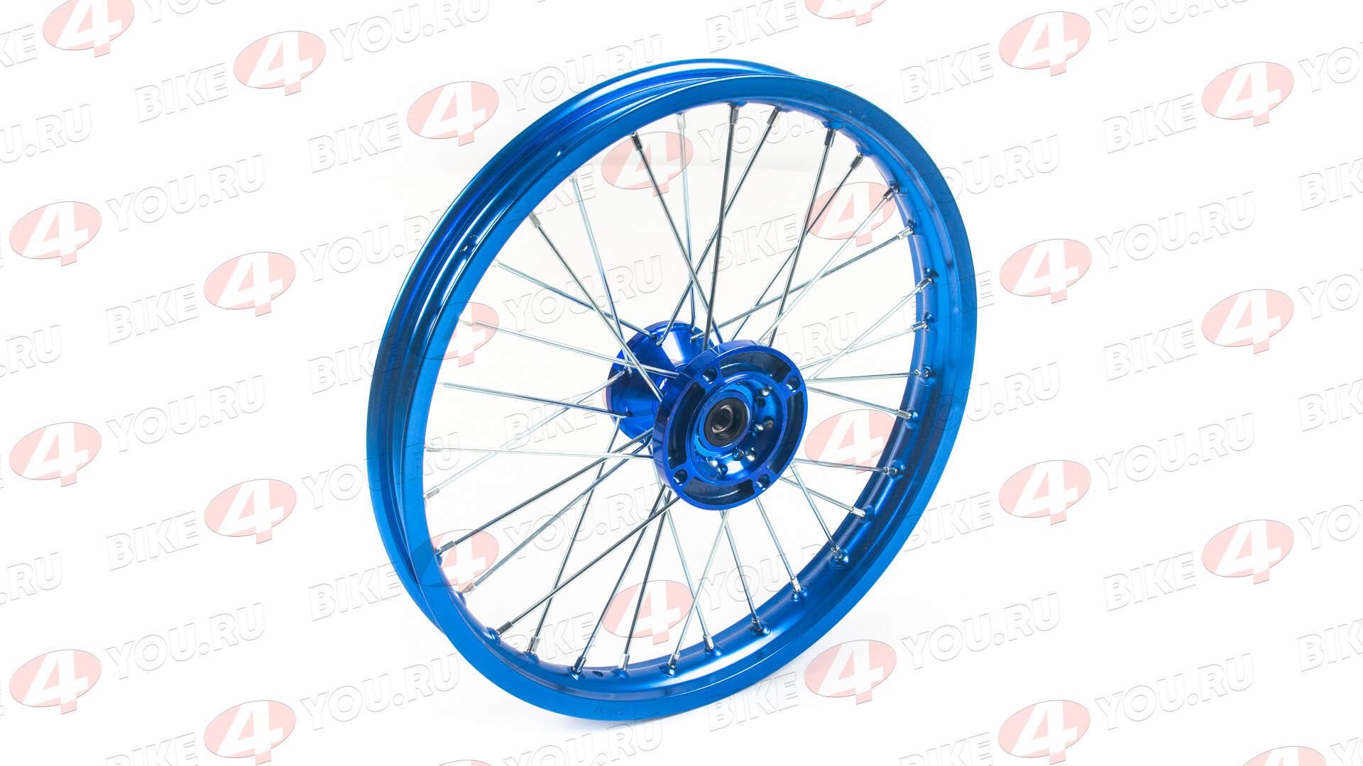 Обод передний 17" (1,60-R17 d=15mm) CNC ступица, алюминий/синий X-TECH