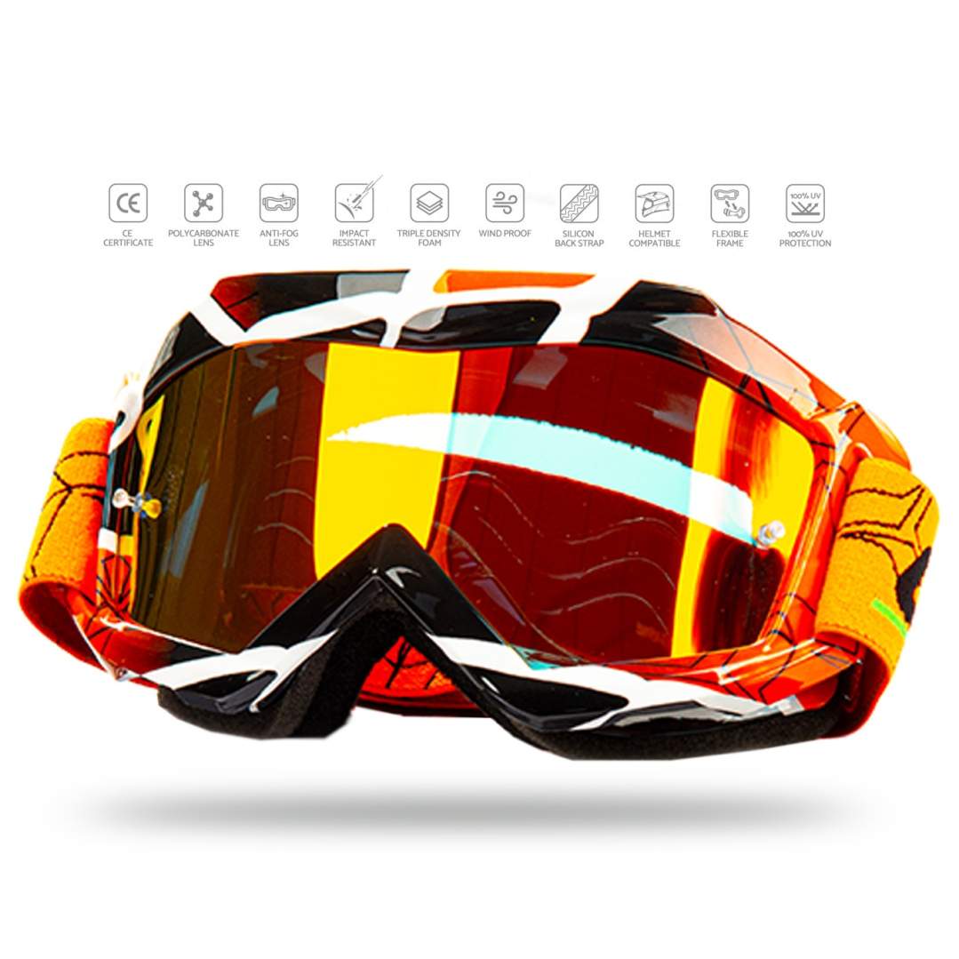 Очки Мотокросс GTX 5018 оранжевые