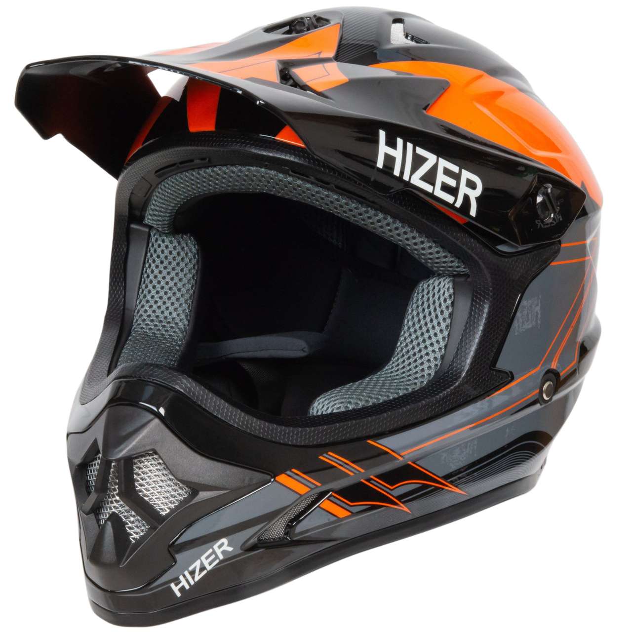 Шлем мото кроссовый HIZER J6805 №5 (L) orange