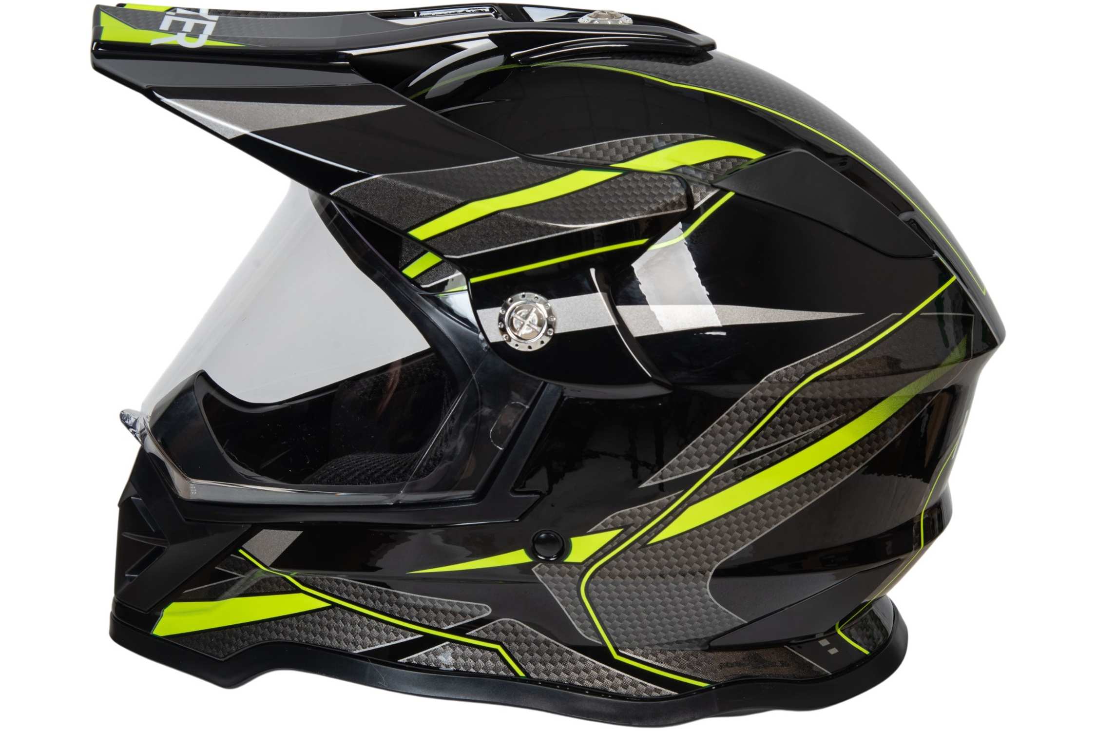 Шлем мото мотард HIZER B6197-1 №4 (M)  black/yellow