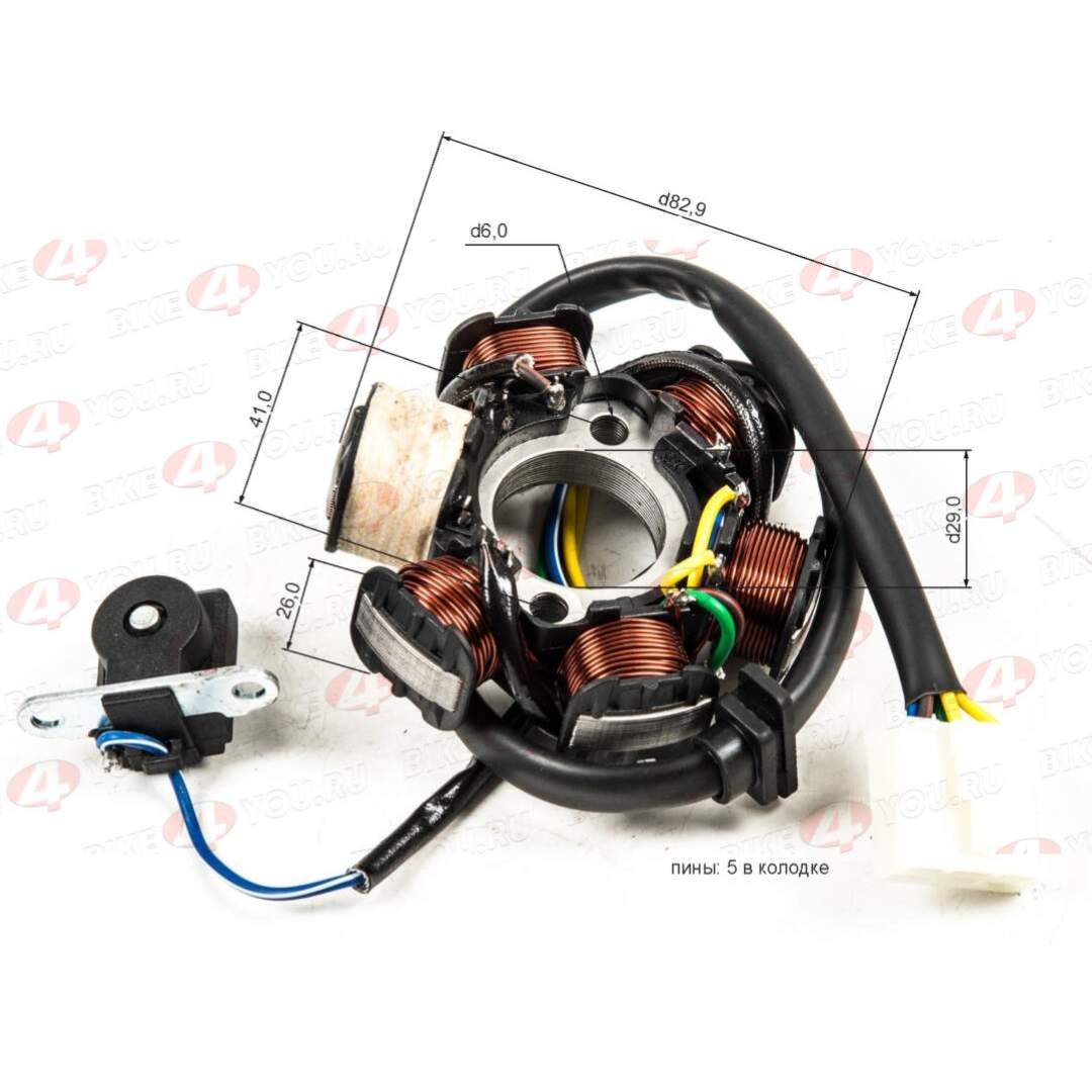 Статор генератора 139FMB, 147FMH, 152FMH, 153FMH 50-110см3 (6 катушек) 