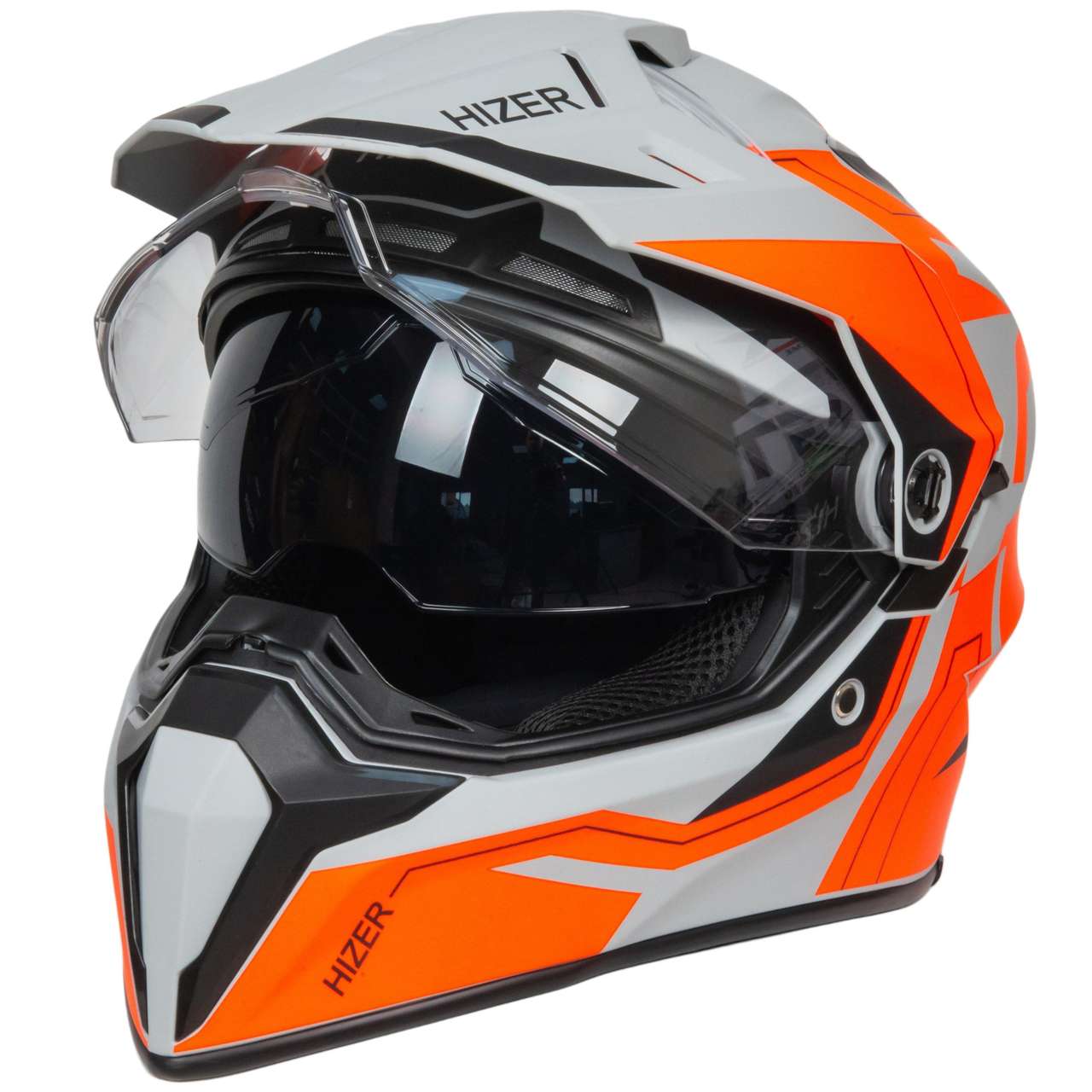 Шлем мото мотард HIZER J6808 №1 (M) matte grey