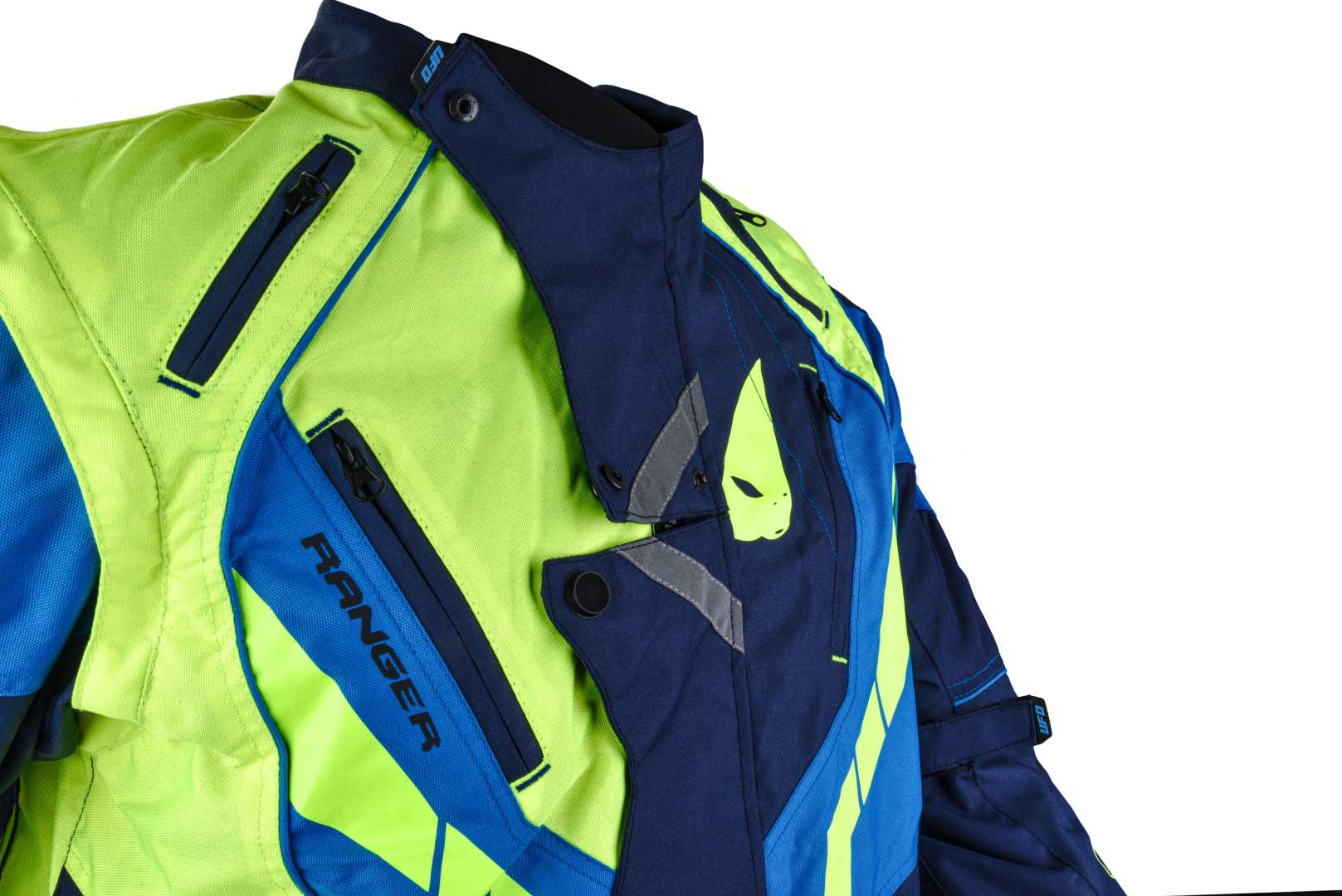 Куртка мото UFO №9 lemon-green (текстиль) (XL)