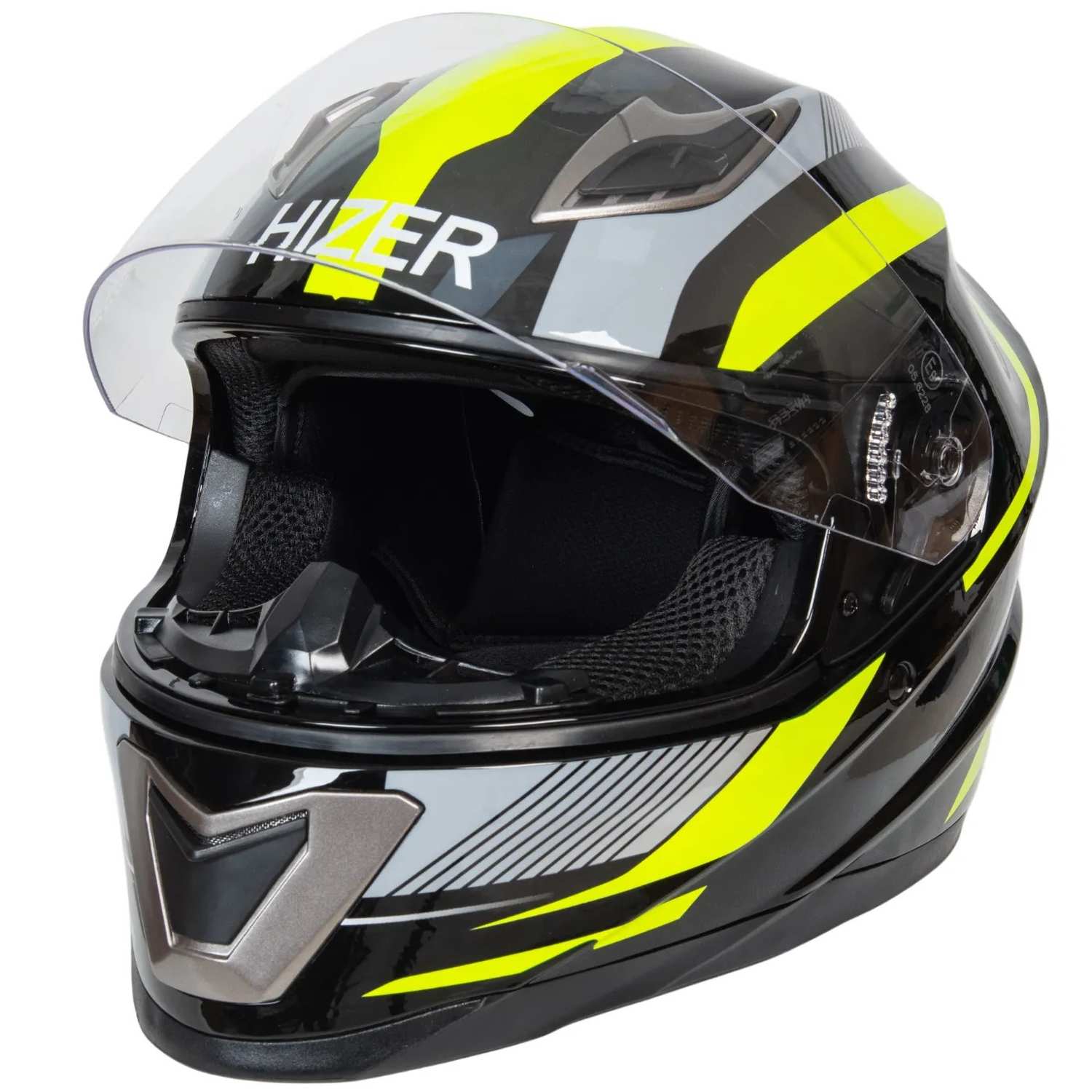 Шлем мото интеграл HIZER B562 №1 (XL)  black/yellow