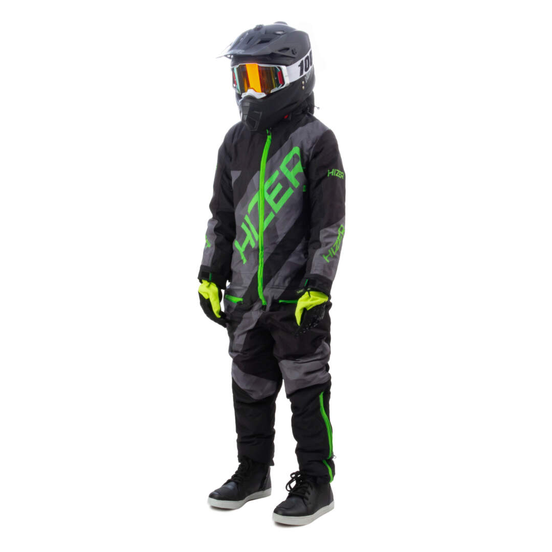 Комбинезон для снегохода (детский) HIZER №5 black-green (текстиль) (12Y)