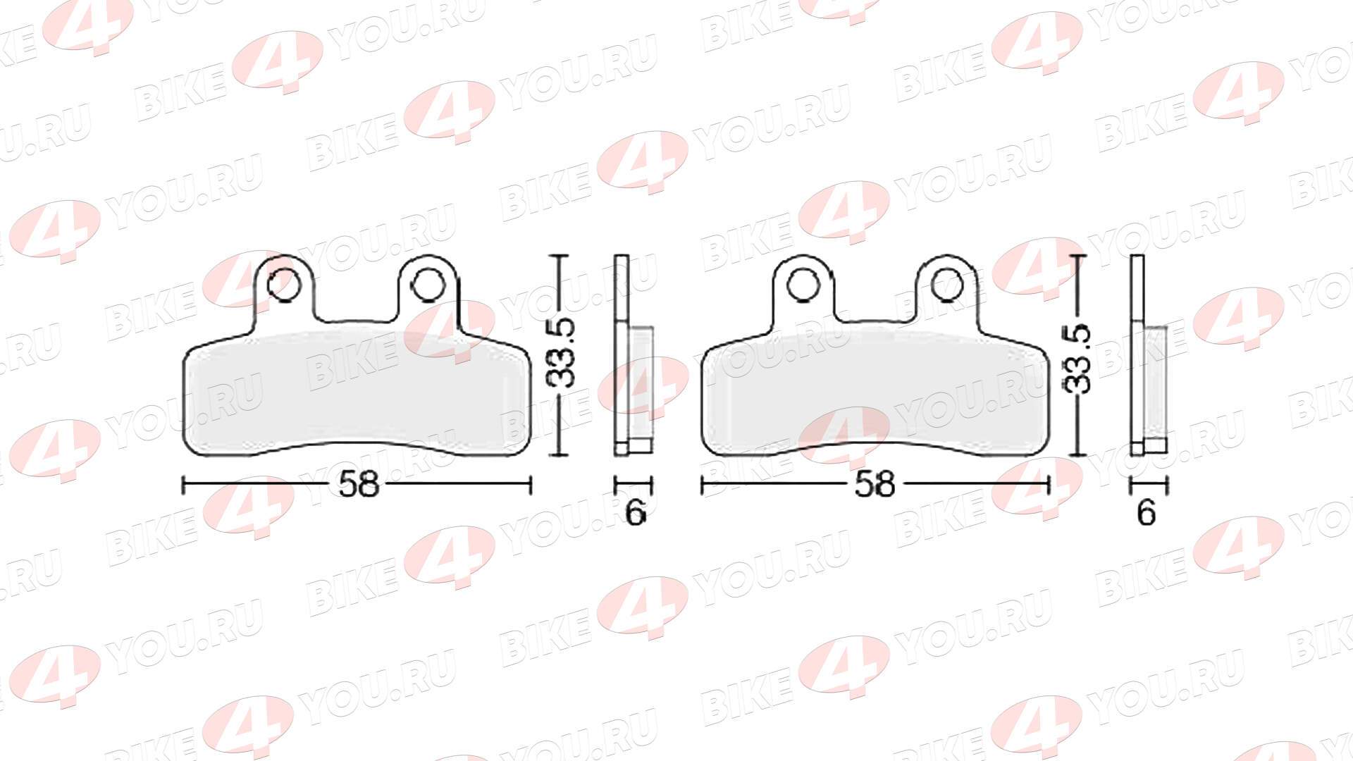 Колодки тормозные дисковые  №6 X-TECH (Coper-based) медь+кевлар
