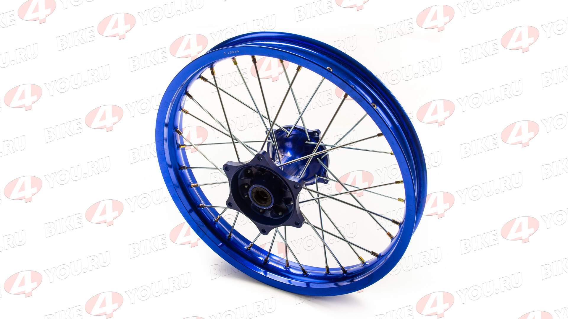 Обод задний 19" (2,15-R19 d=17mm) CNC ступица, алюминий/синий X-TECH