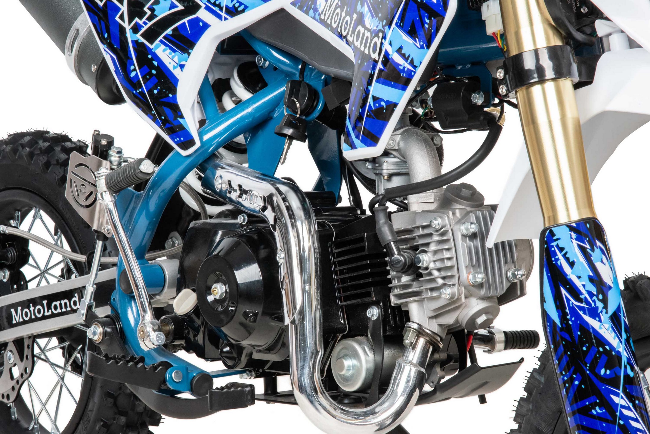 Питбайк  Motoland TCX125 E 14/12 + фара синий