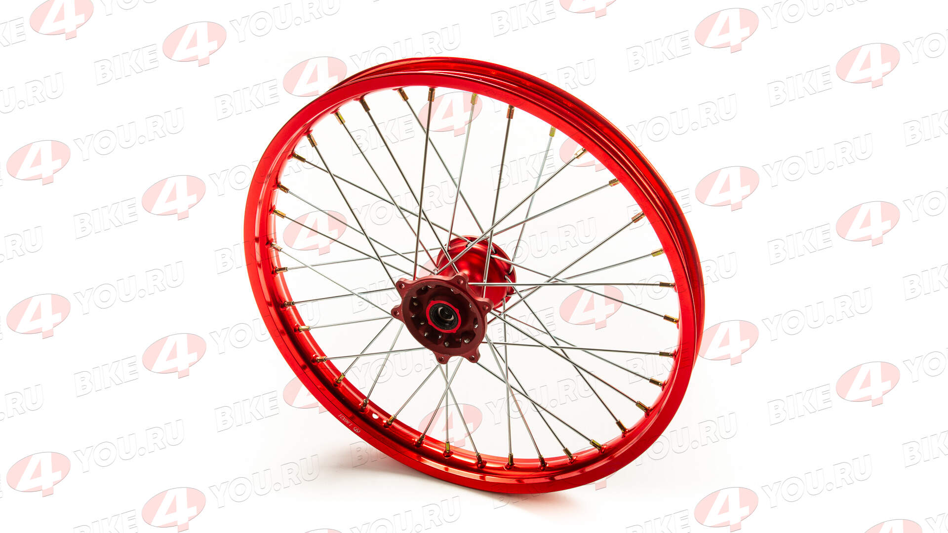 Обод передний 21" (1,60-R21 d=15mm) CNC ступица, алюминий/красный X-TECH (6x116x100)