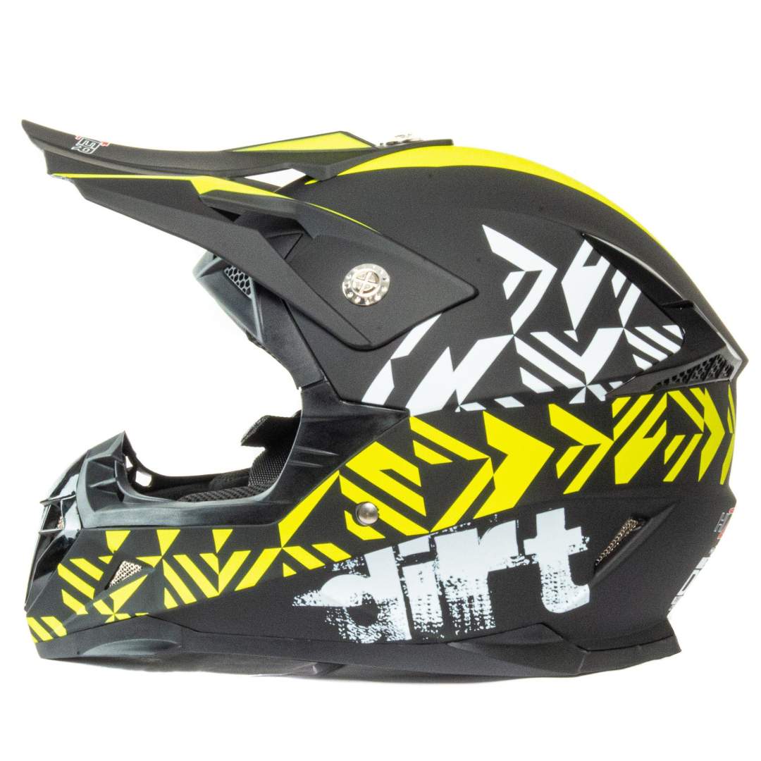 Шлем мото кроссовый HIZER 211 №2 (L)  black/green (подростковый)