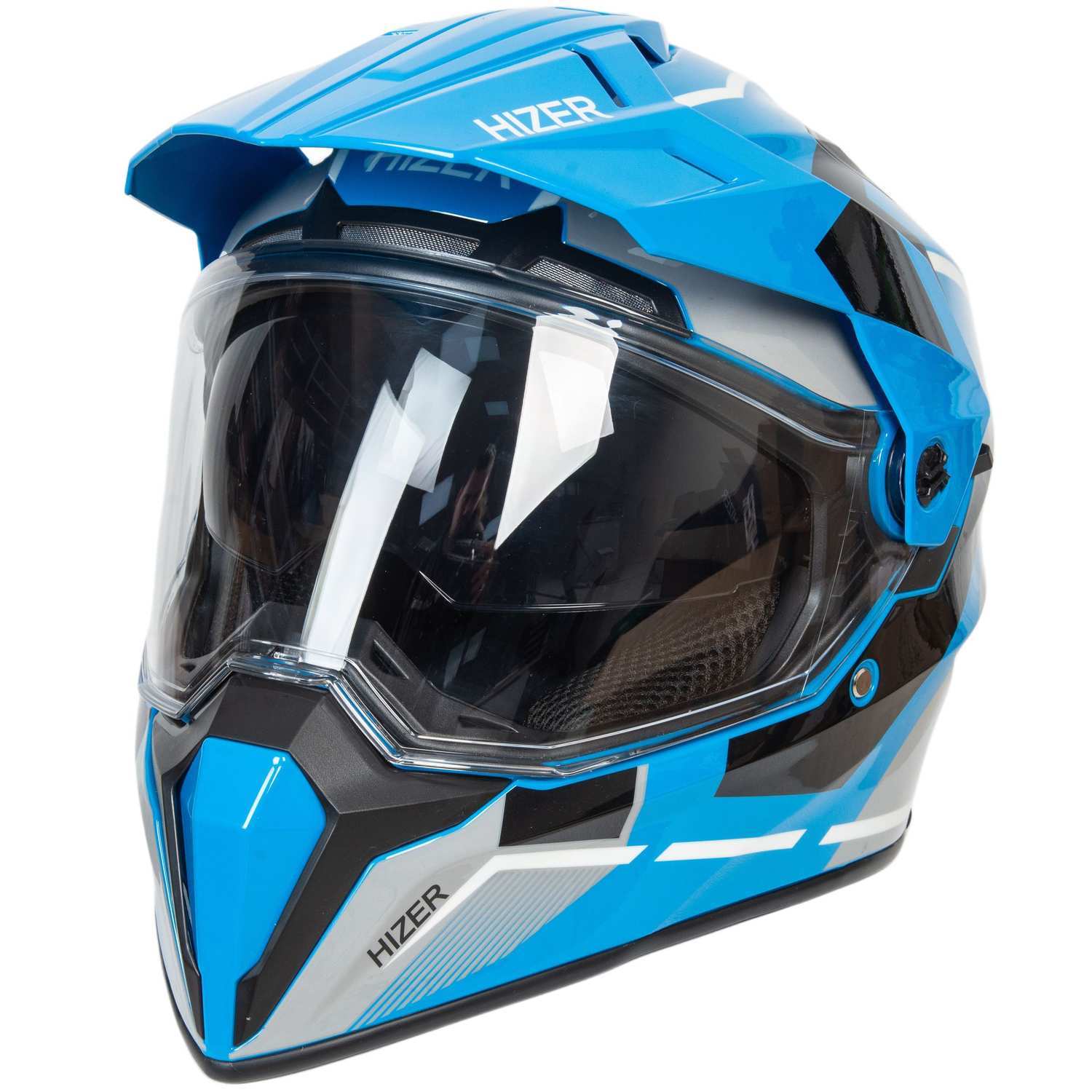 Шлем мото мотард HIZER J6808 №1 (XL) blue (2 визора)