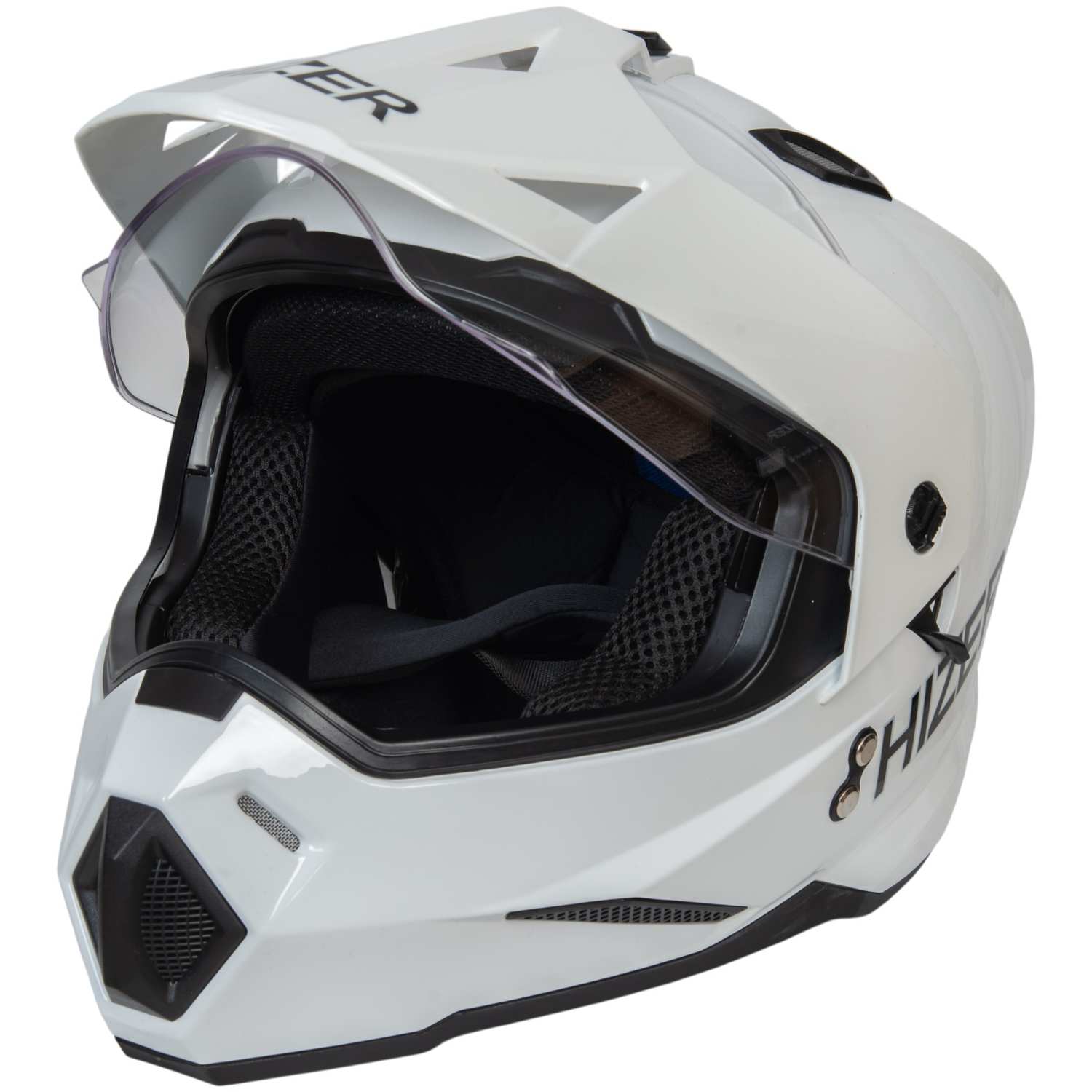 Шлем мото мотард HIZER J6802 №2 (L) white (2 визора)