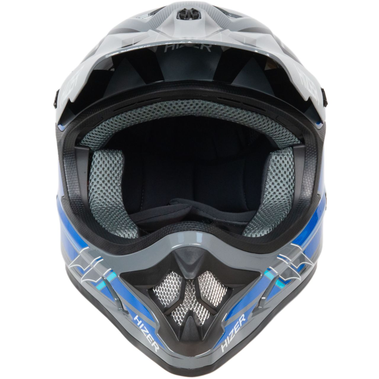 Шлем мото кроссовый HIZER J6805 №4 (XL) grey/blue