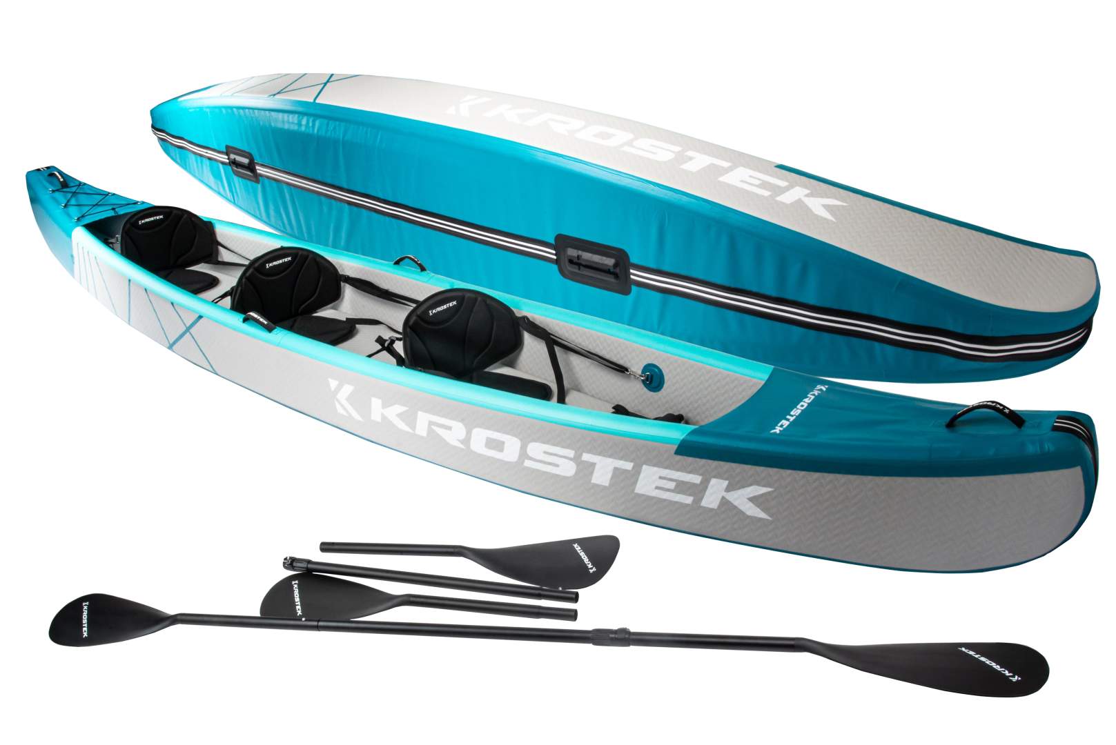 Байдарка трехместная KROSTEK №1 Gray/Green