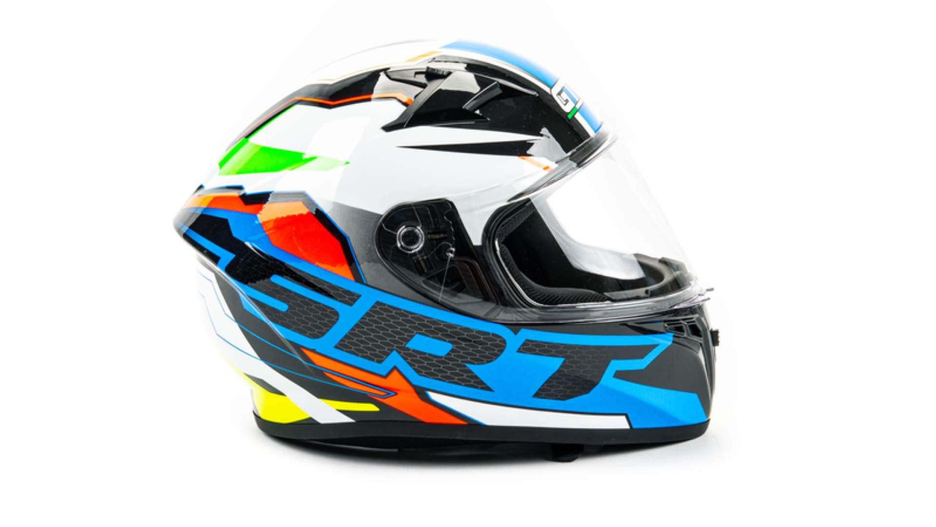 Шлем мото интеграл GTX 578 №2 (S) BLACK/ ORANGE GREEN