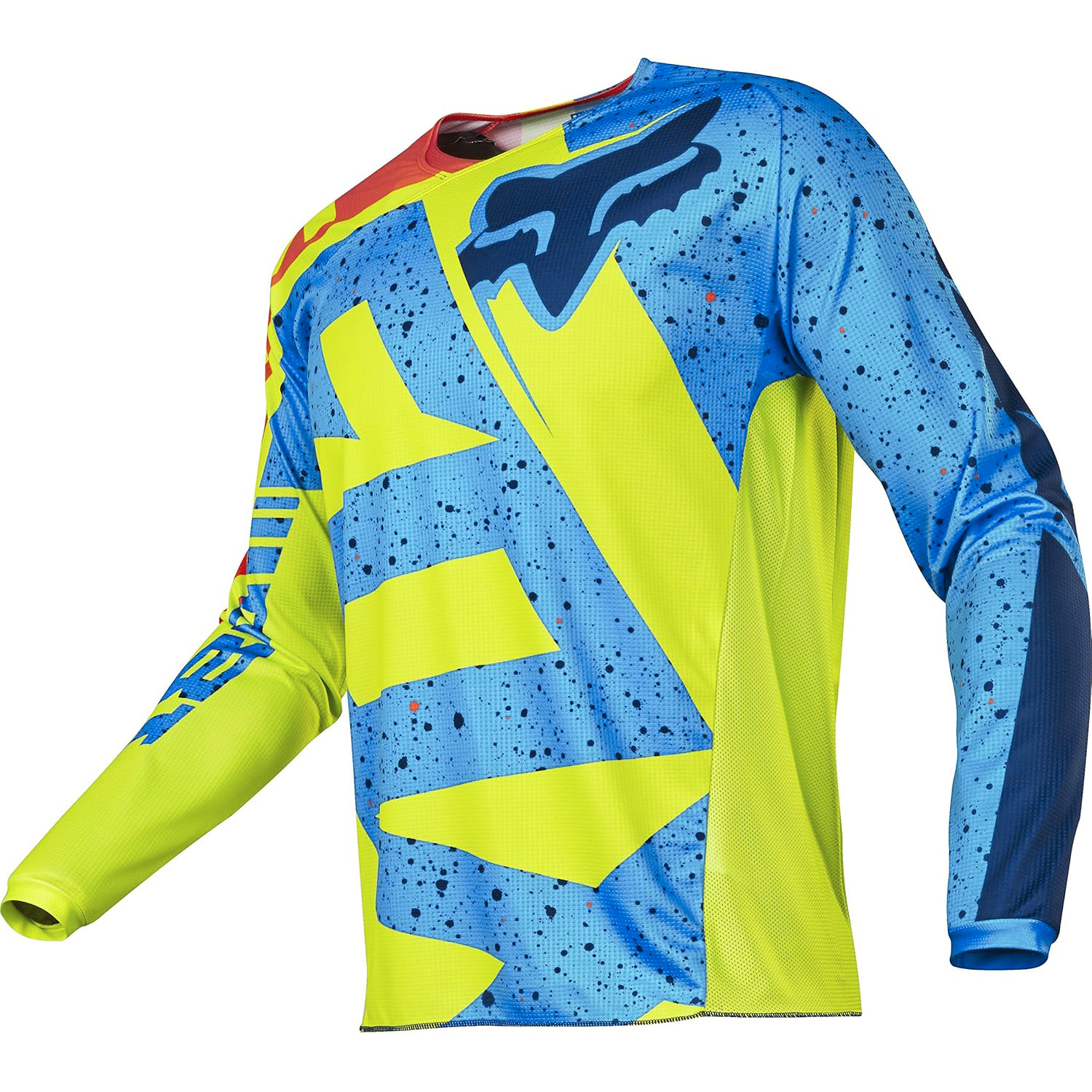 Джерси/футболка для мотокросса (детская) FOX №2 / Blue/Neon-Green (рост 130-140 см)