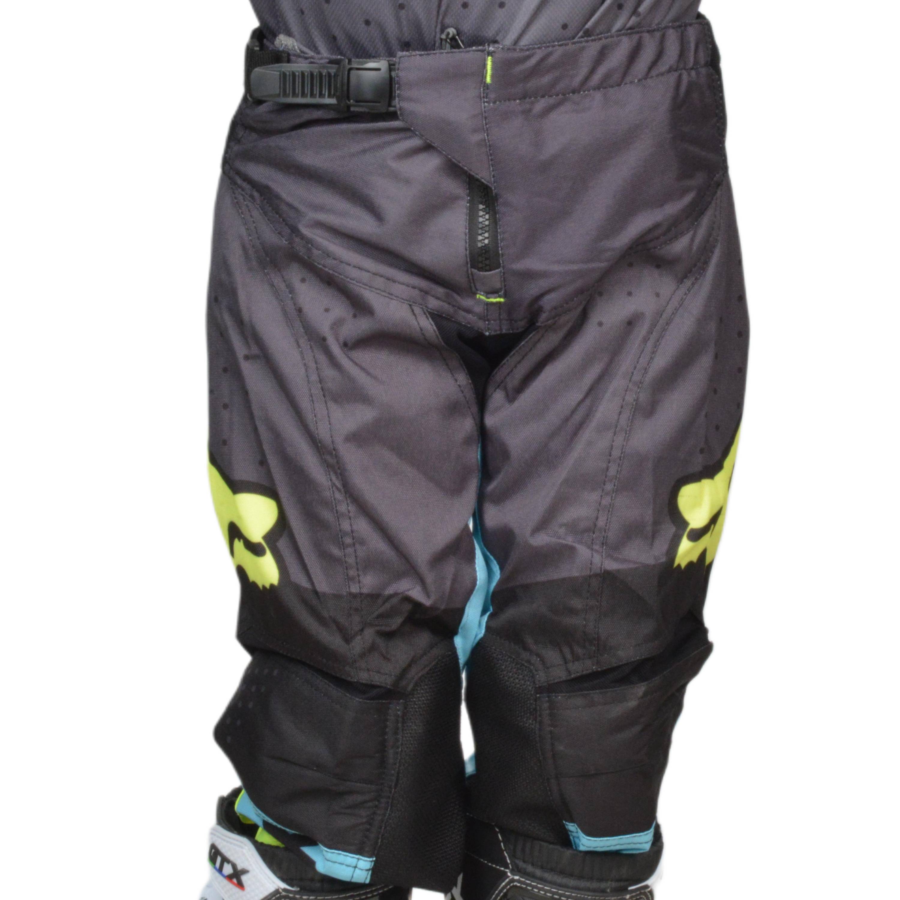 Штаны для мотокросса (детские) FOX №1 / Grey/Neon-Green (рост 130 см)