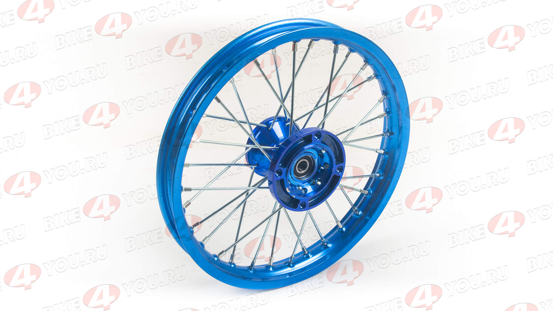 Обод передний 14" (1,40-R14 d=15mm) CNC ступица, алюминий/синий X-TECH