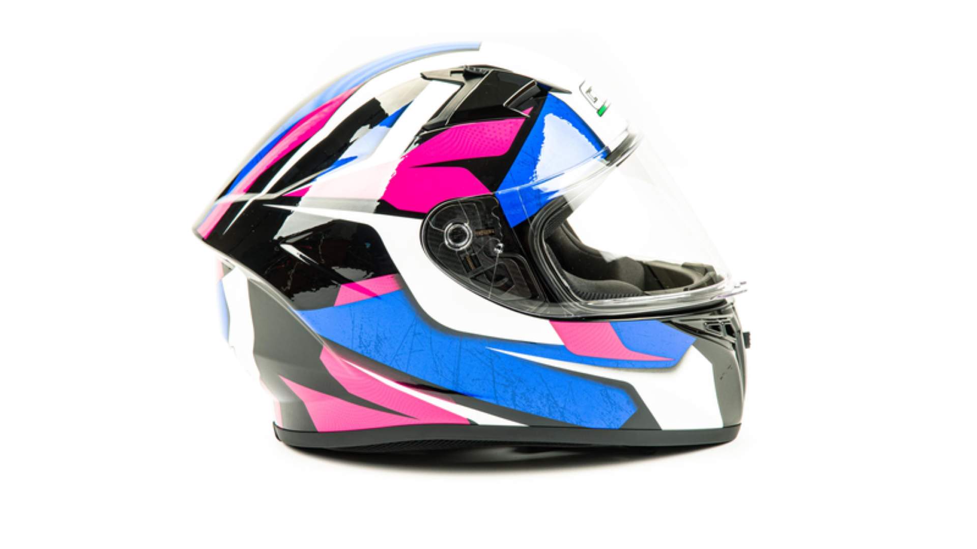 Шлем мото интеграл GTX 578 №3 (S) BLACK/PINK BLUE WHITE