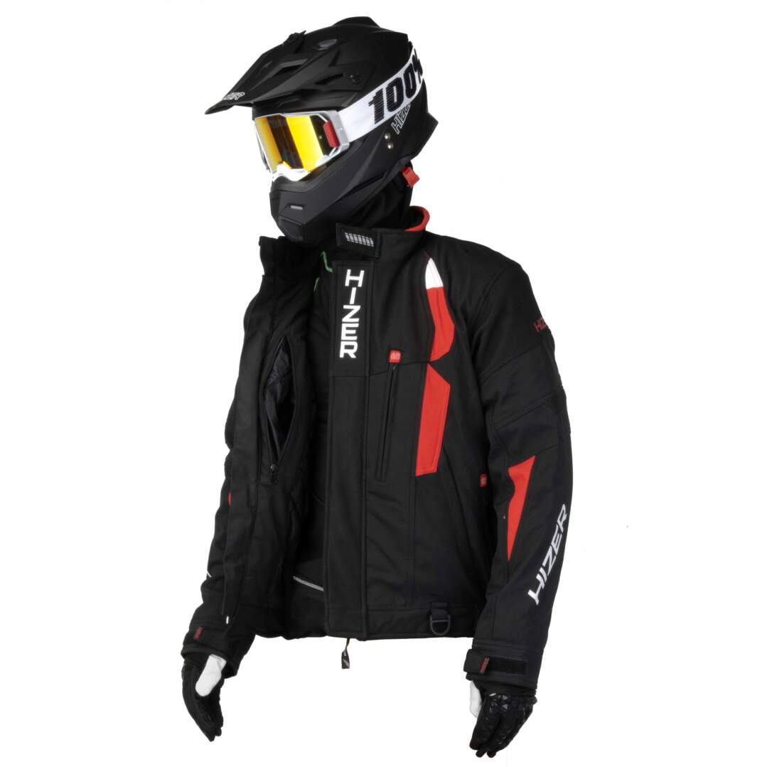 Куртка для снегохода HIZER №1 black-red (текстиль) (S)