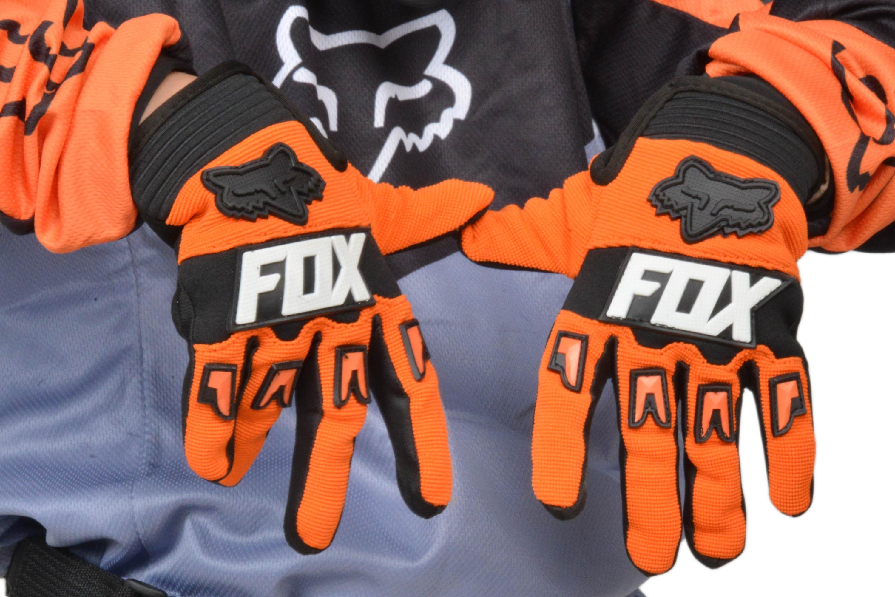 Перчатки мото (детские) FOX №4 Orange/Black (16 см/8-9 лет) мотокросс