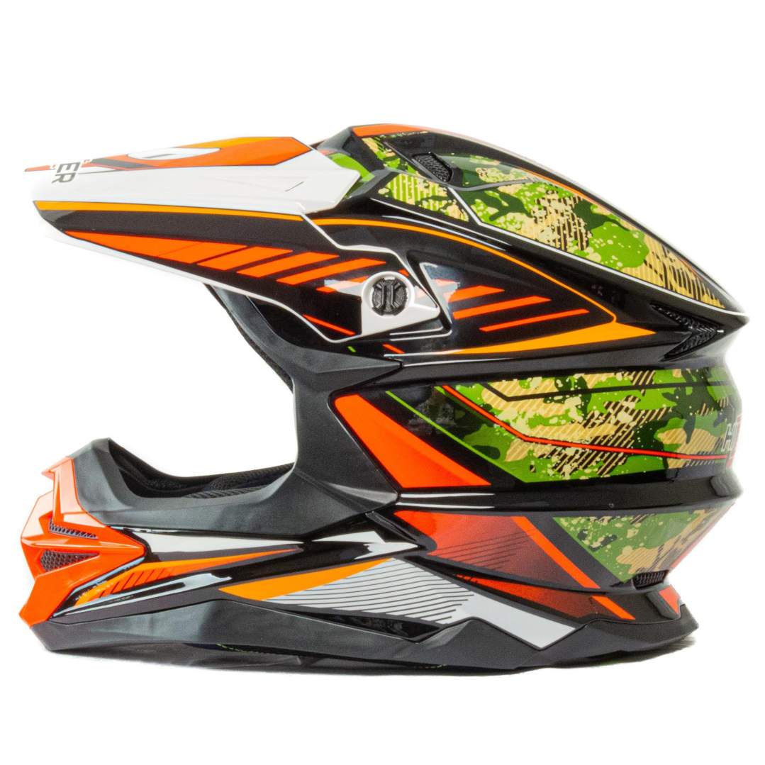 Шлем мото кроссовый HIZER J6803 №6 (S) BLACK/NEON/ORANGE