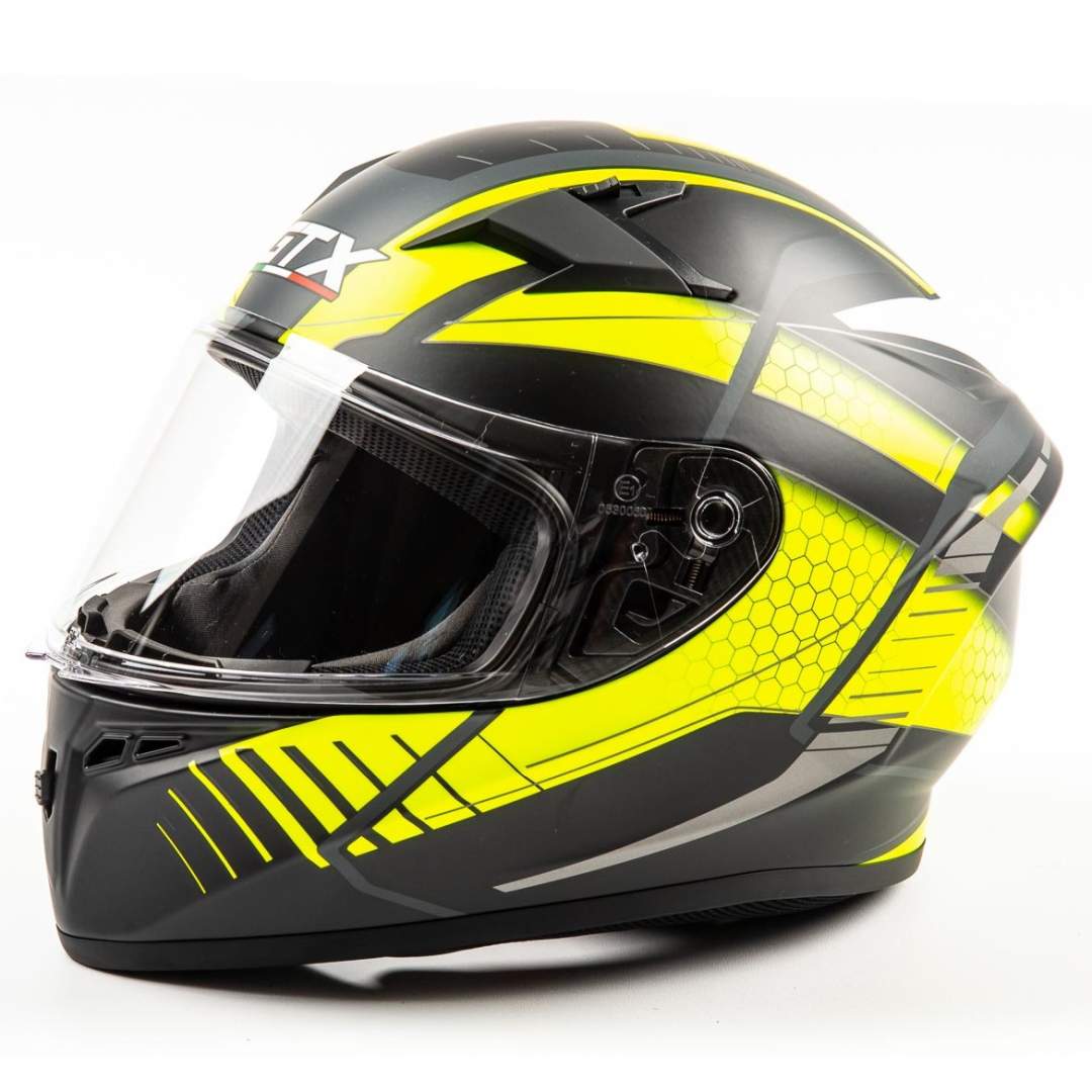 Шлем мото интеграл GTX 578 №1 (M) BLACK/YELLOW GREY