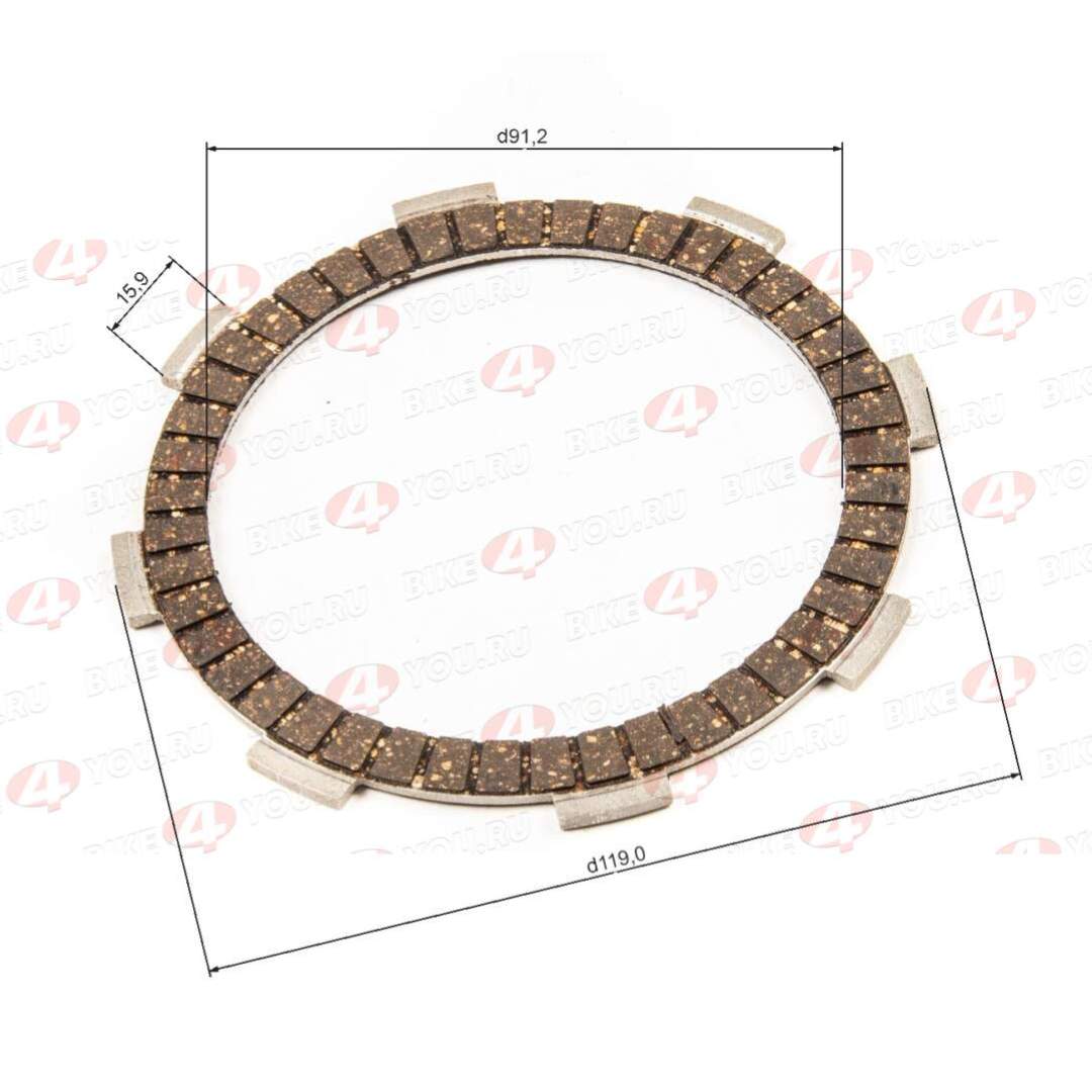Диски сцепления YX150/160 (W150-2/W150-5/W160-2) текстолит 150см3 160см3
