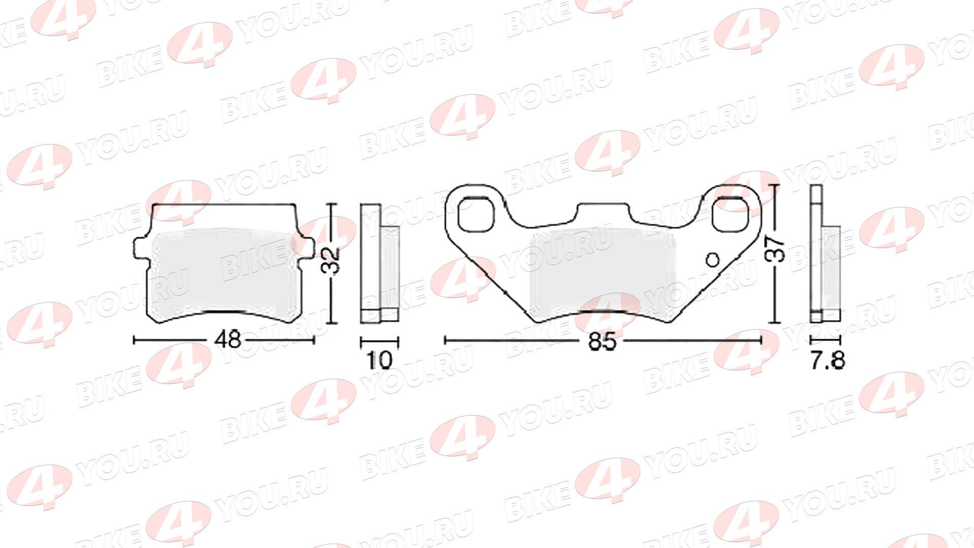 Колодки тормозные дисковые  №5 X-TECH (semi-metallic) полуметаллические