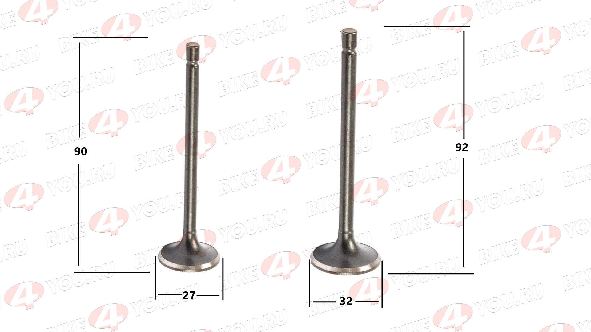 Клапаны ГРМ 163FML (CG200-A) (компл 2шт) X-TECH