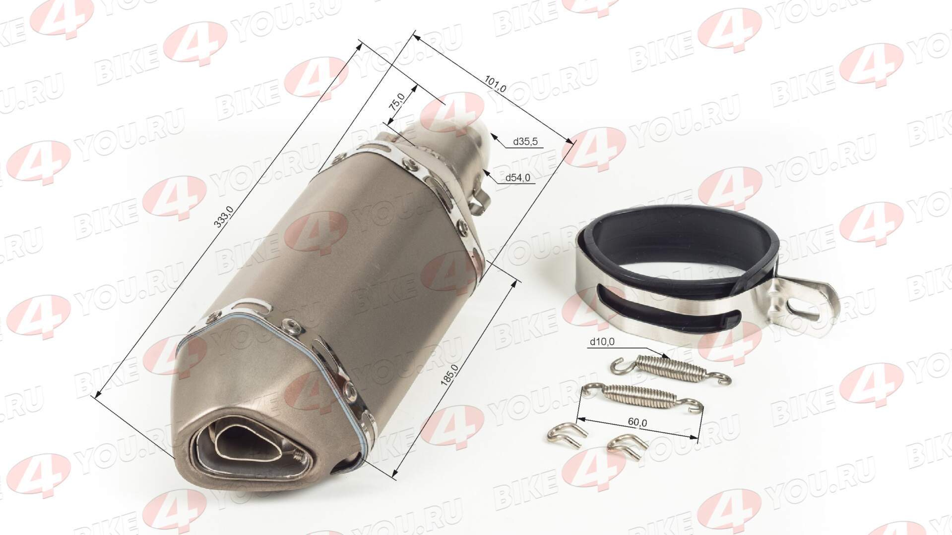 Глушитель AKRAPOVIC  №9 (L=180) шестигранный титан