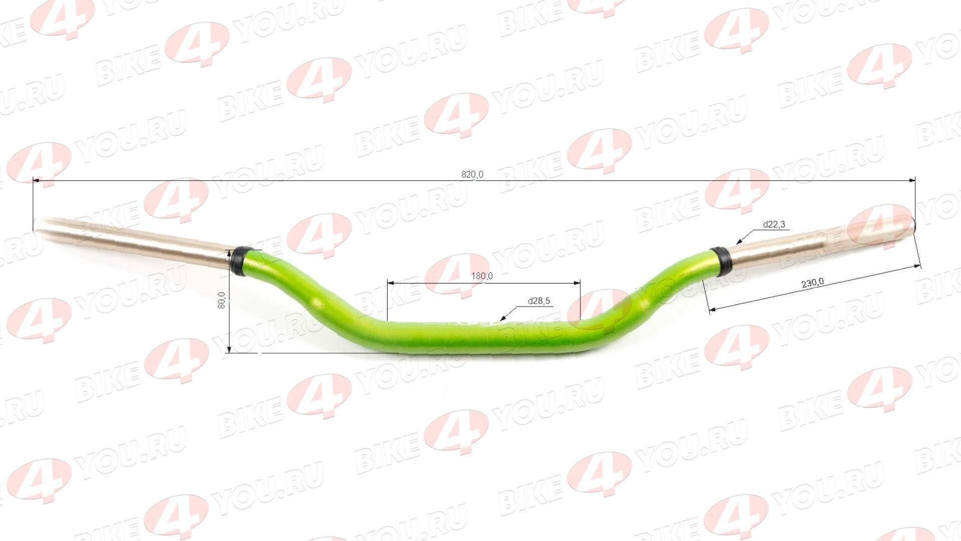 Руль 28мм №2 двухслойный зеленый