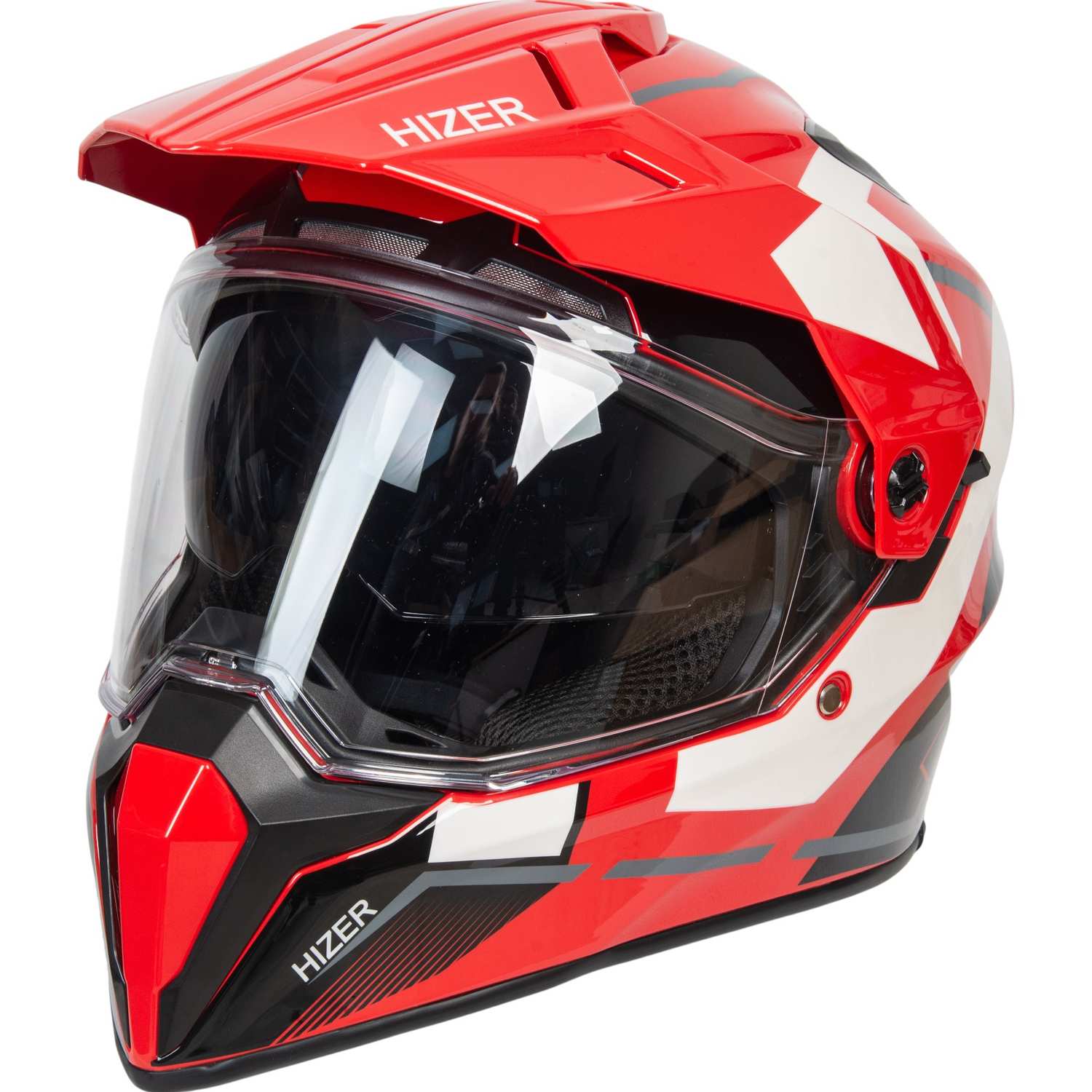 Шлем мото мотард HIZER J6808 №2 (XL) red (2 визора)