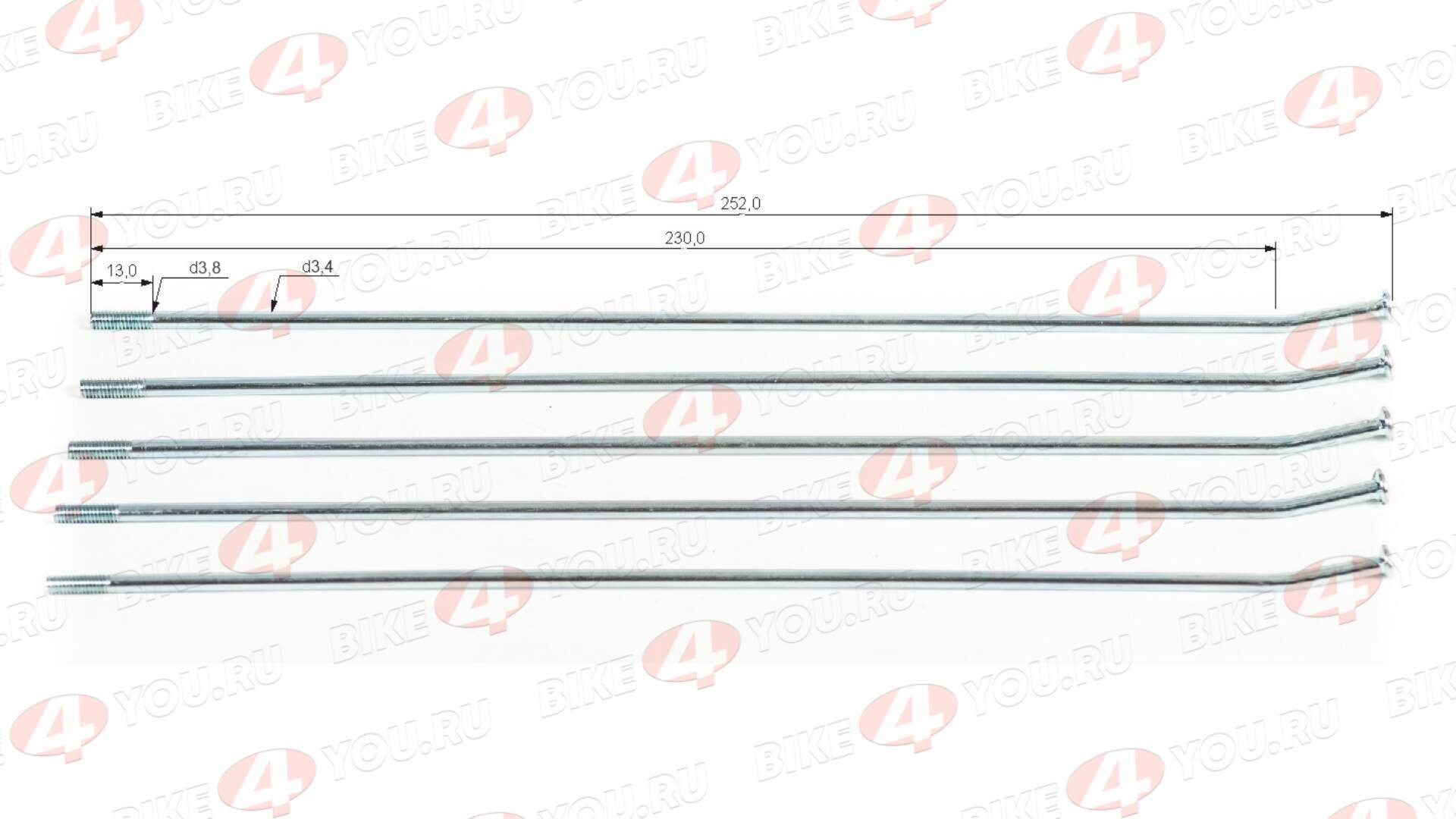 Спицы + ниппель 21" (компл.=32шт) KAYO T2