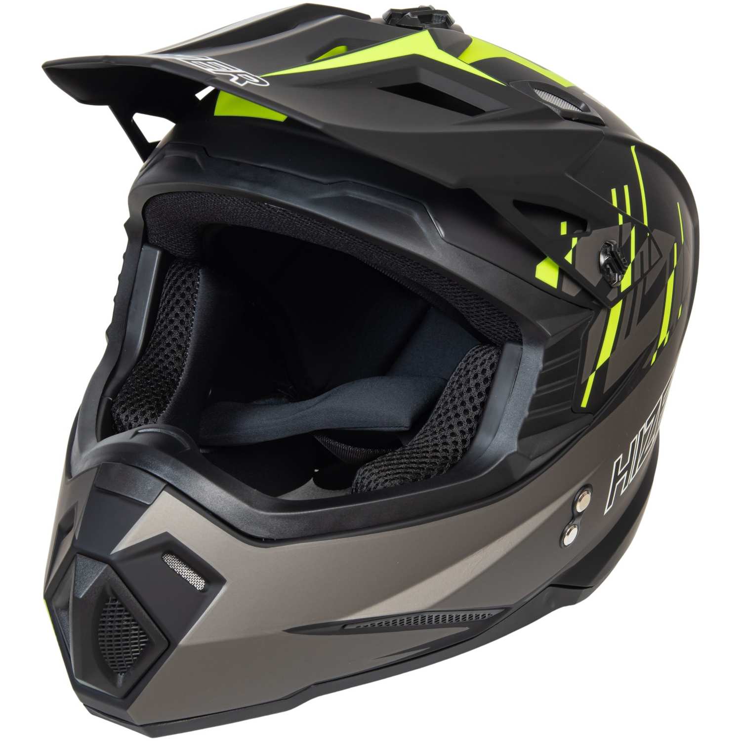 Шлем мото кроссовый HIZER J6801 №1 (L) gray/lemon