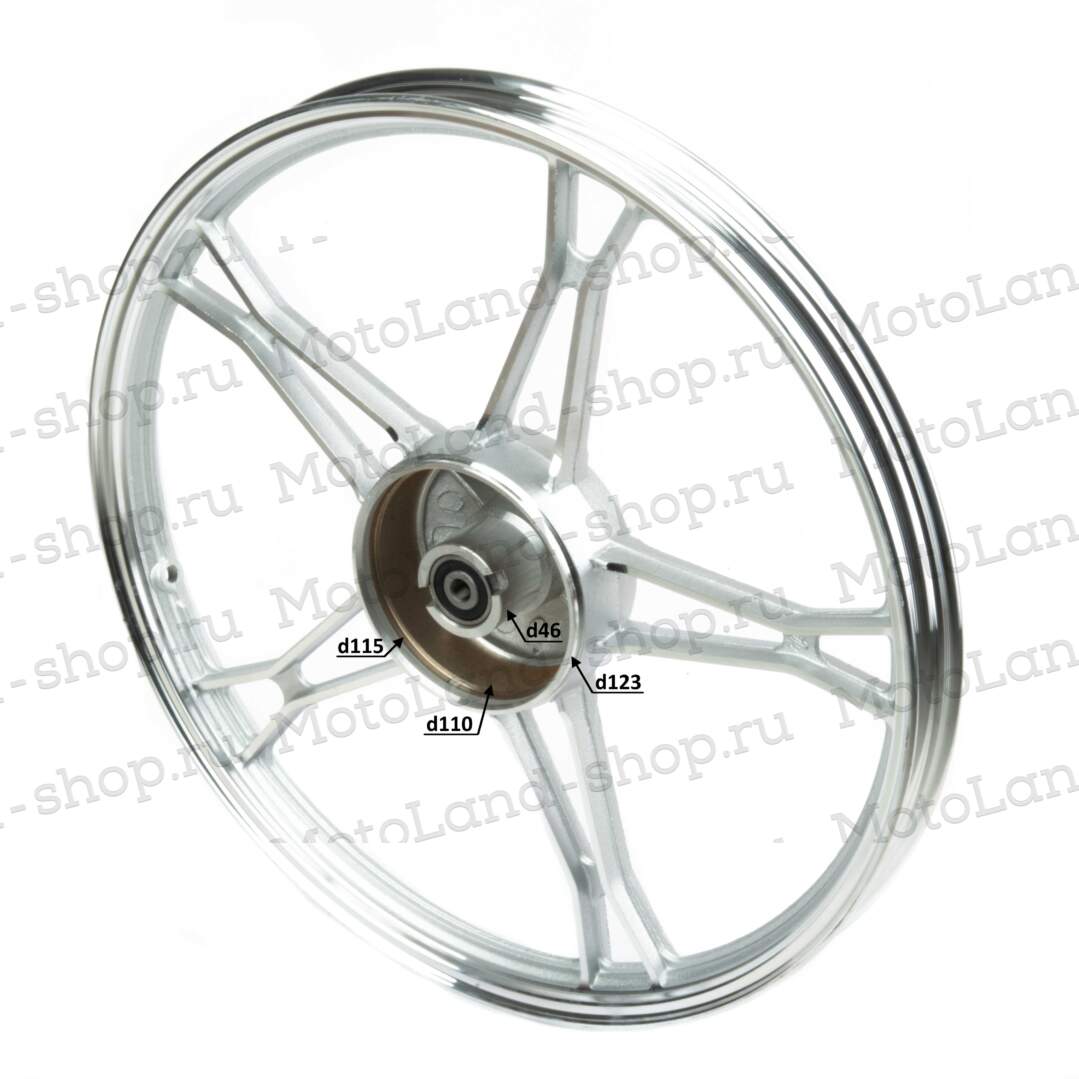 Обод передний 17" (1,2-R17, d=10 мм.) литой в сборе  Альфа/Дельта 