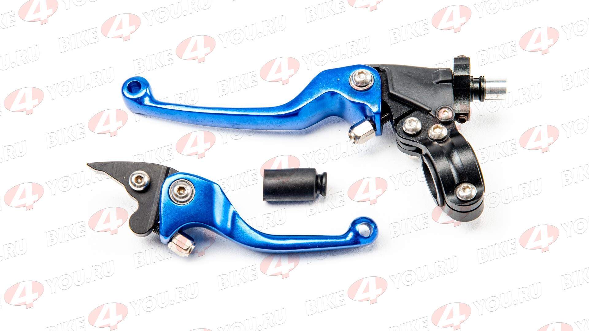 Рычаг сцепления+тормоза с кронштейном №1 CNC синий