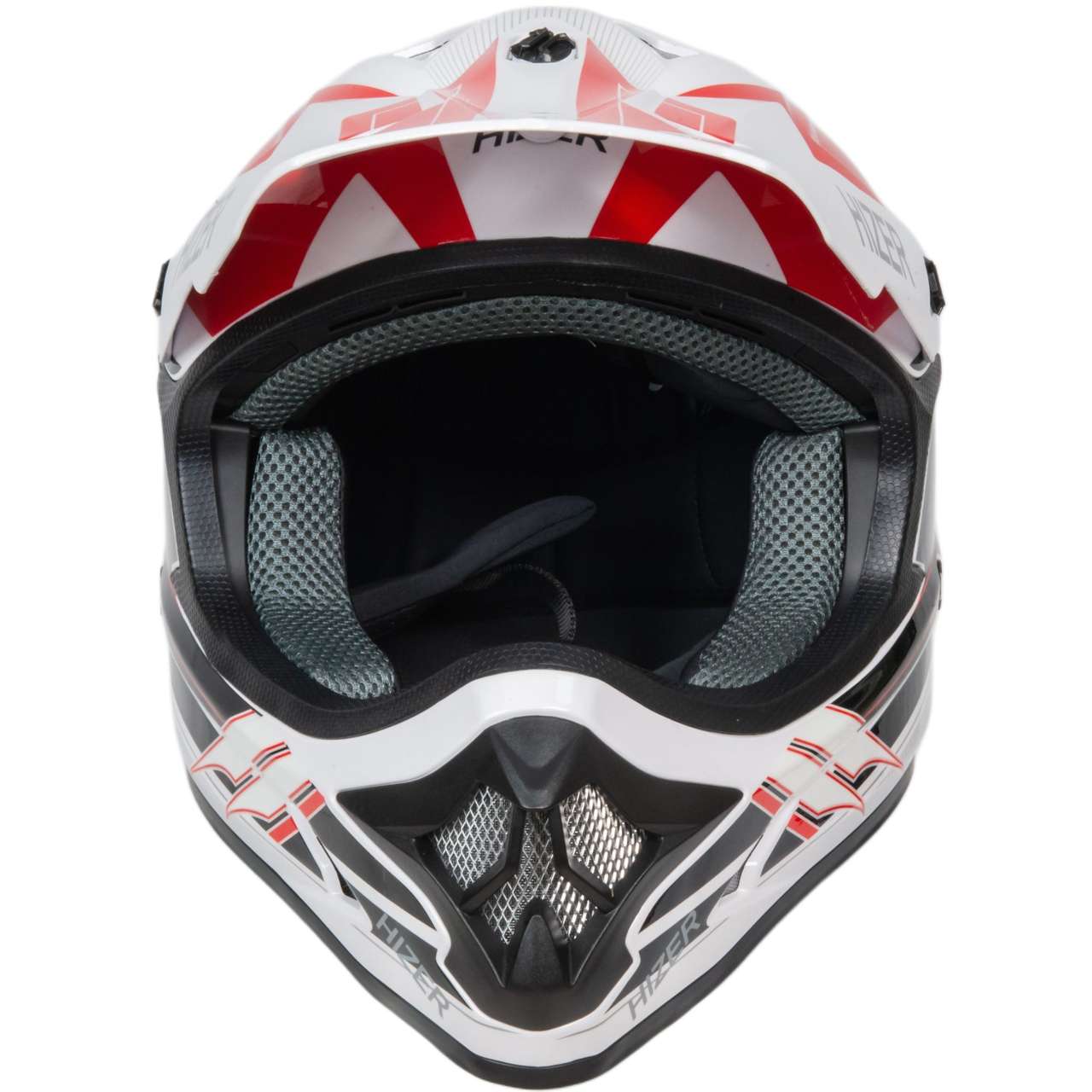 Шлем мото кроссовый HIZER J6805 №2 (S) white/red