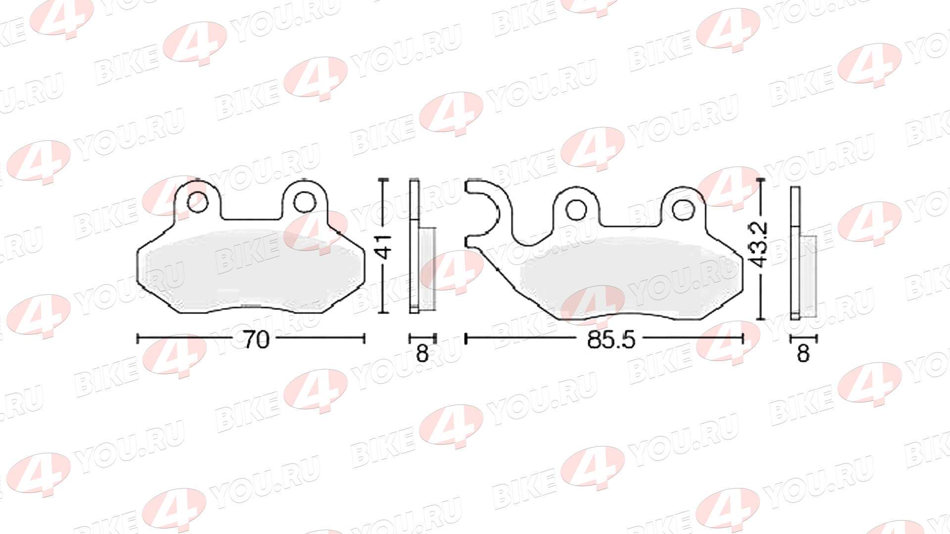 Колодки тормозные дисковые №14 X-TECH (semi-metallic) полуметаллические