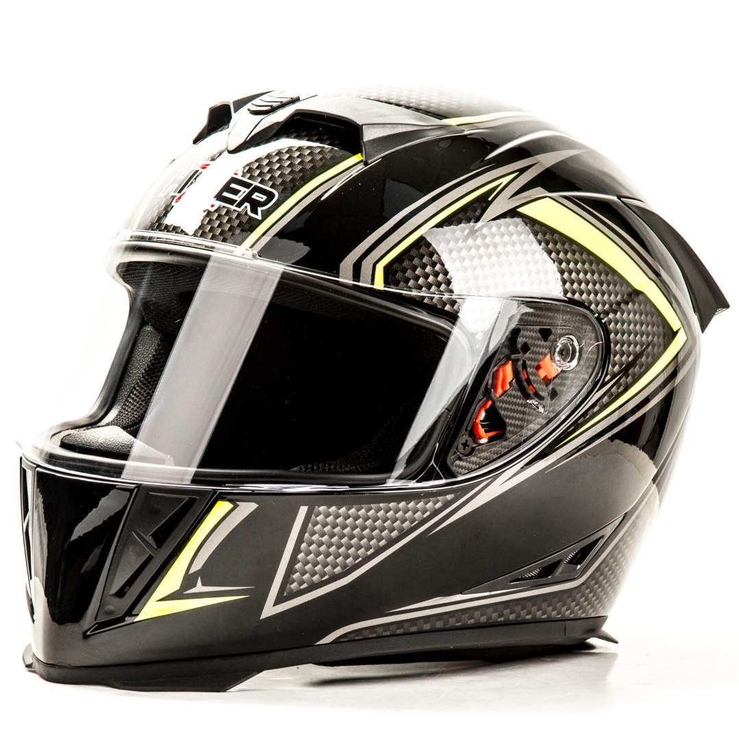 Шлем мото интеграл HIZER J5311 №1 (S)  black/lemon