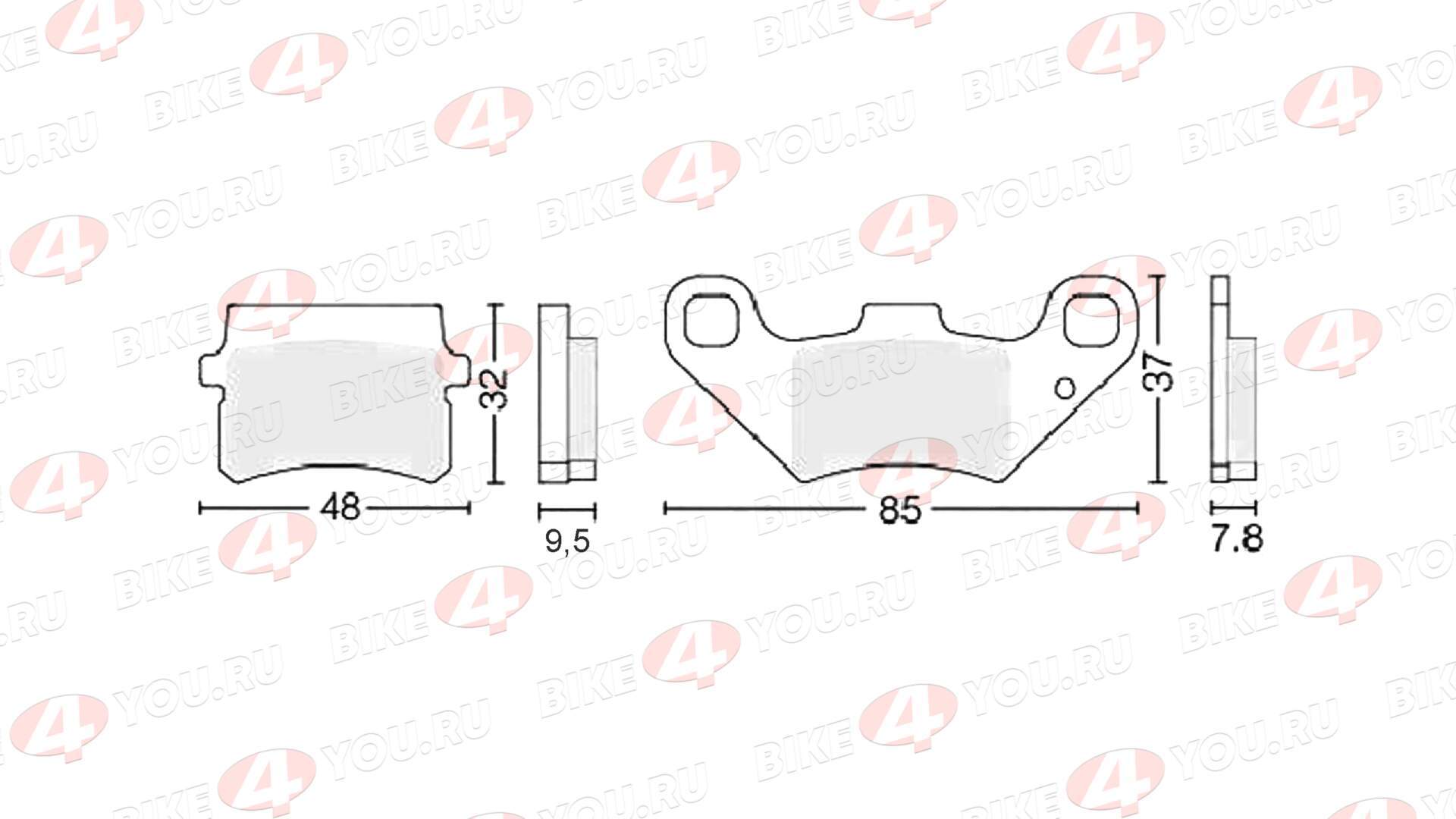 Колодки тормозные дисковые задние (компл.=2шт.) ATV WILD / ALL ROAD
