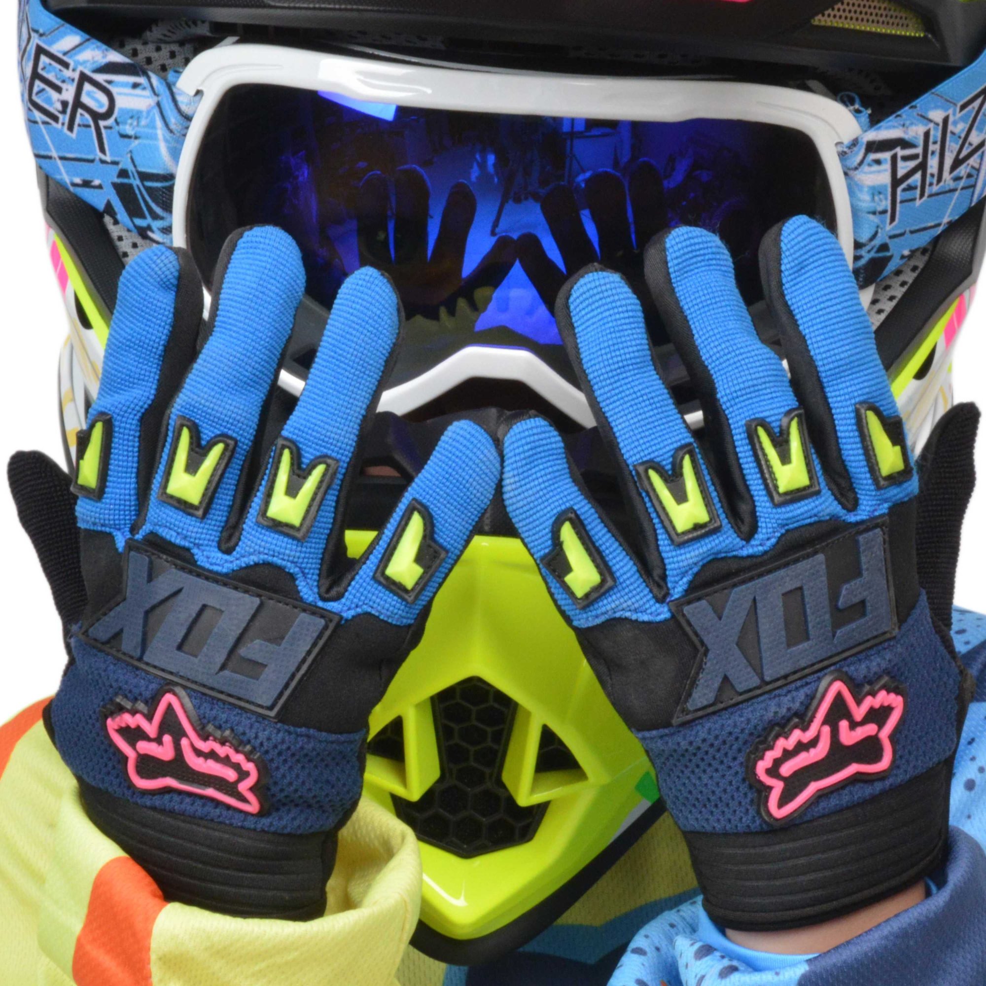 Перчатки мото (детские) FOX №1 Purple/Blue (17 см/10-11 лет) мотокросс
